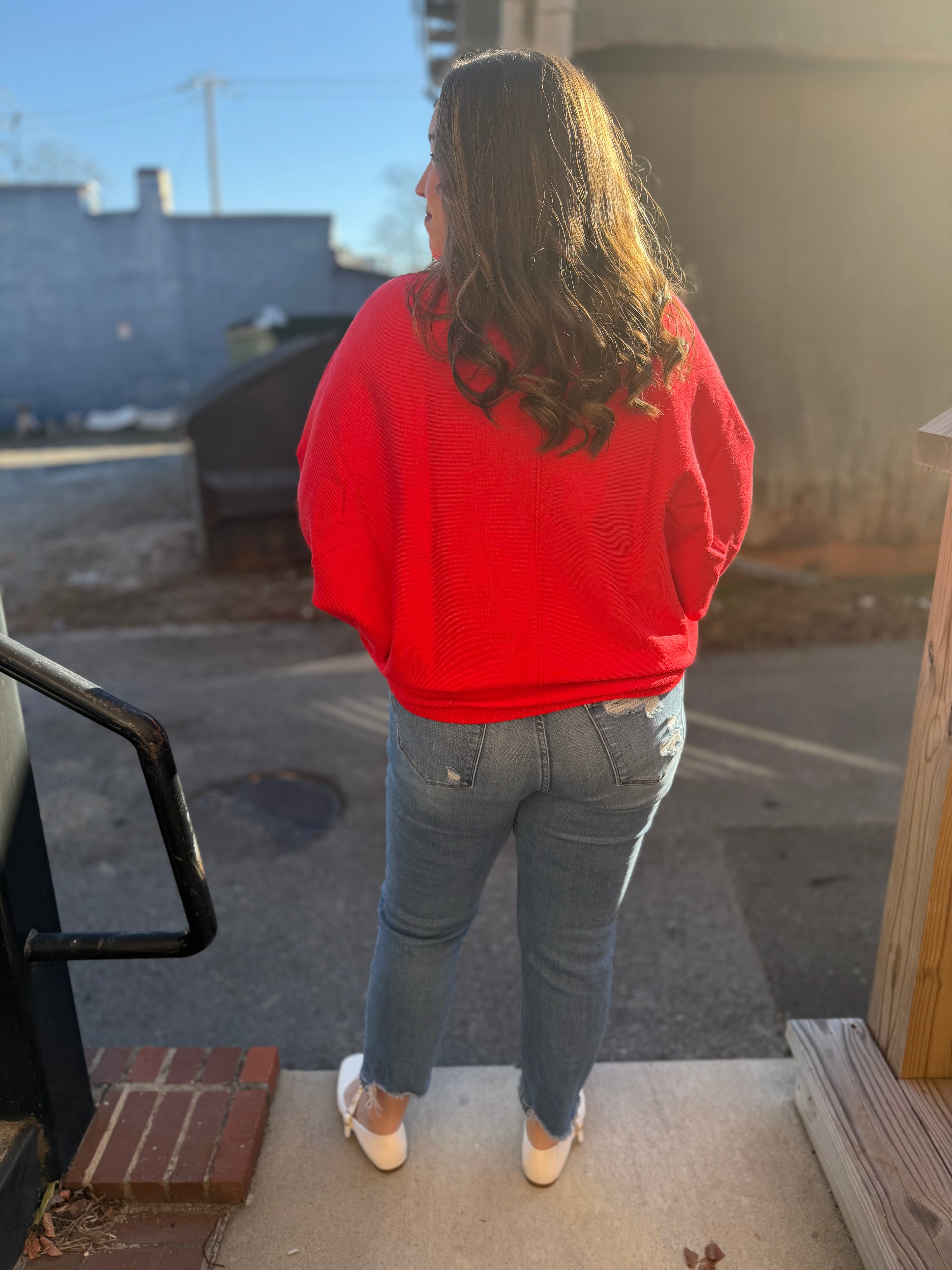 Radiant Ruby Sweater Top