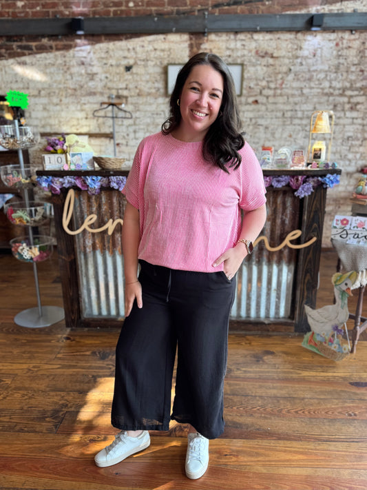 Simple Woven Cropped Pants