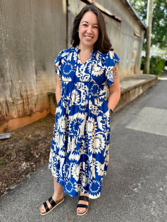 Indigo Escape Midi Dress