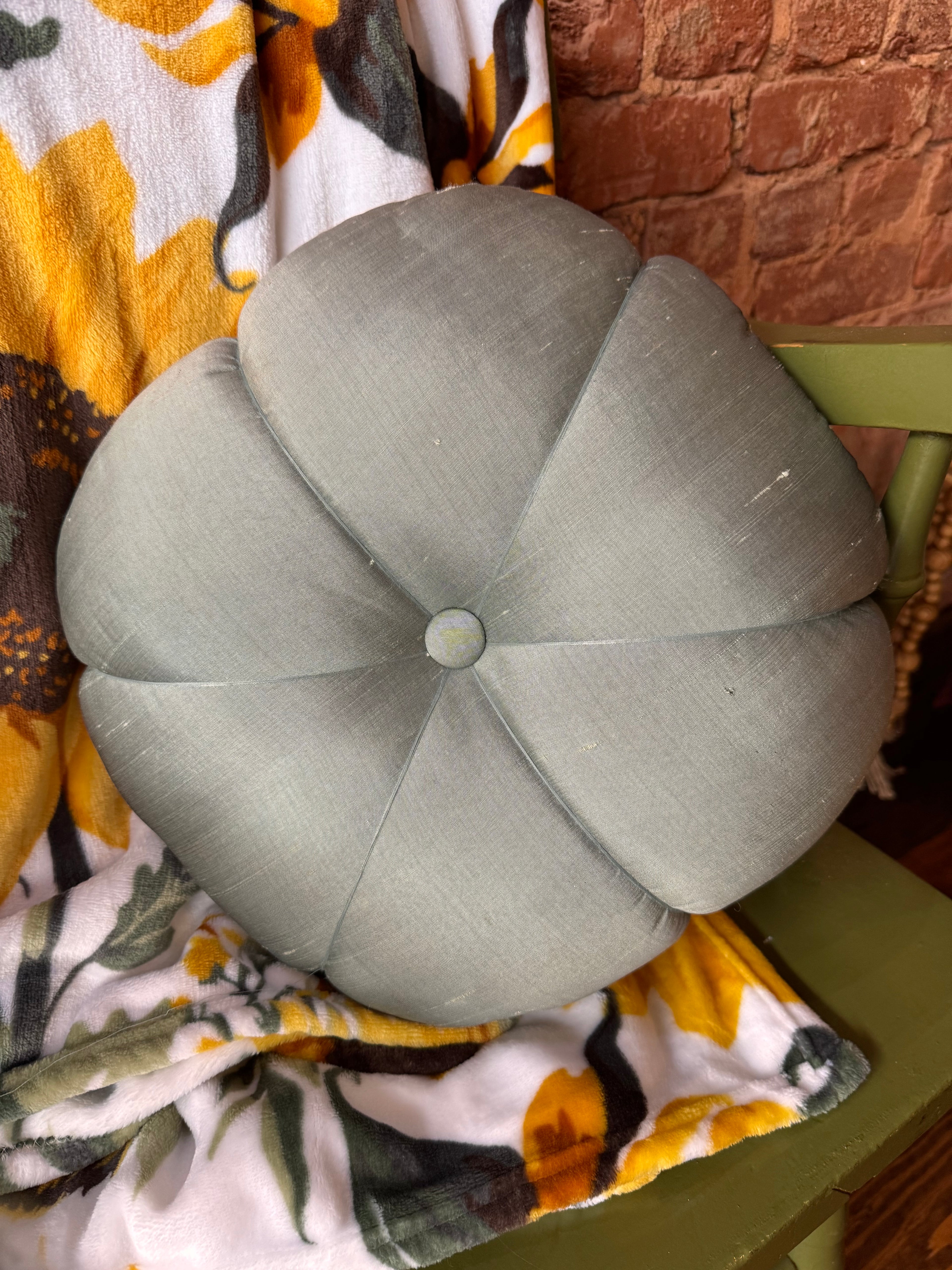 Round Blue Pillow
