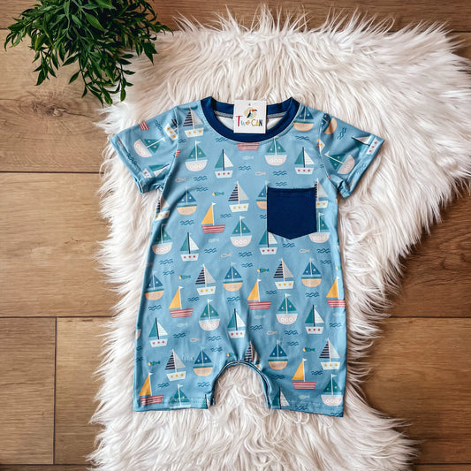 Boys Sailboat Infant Romper