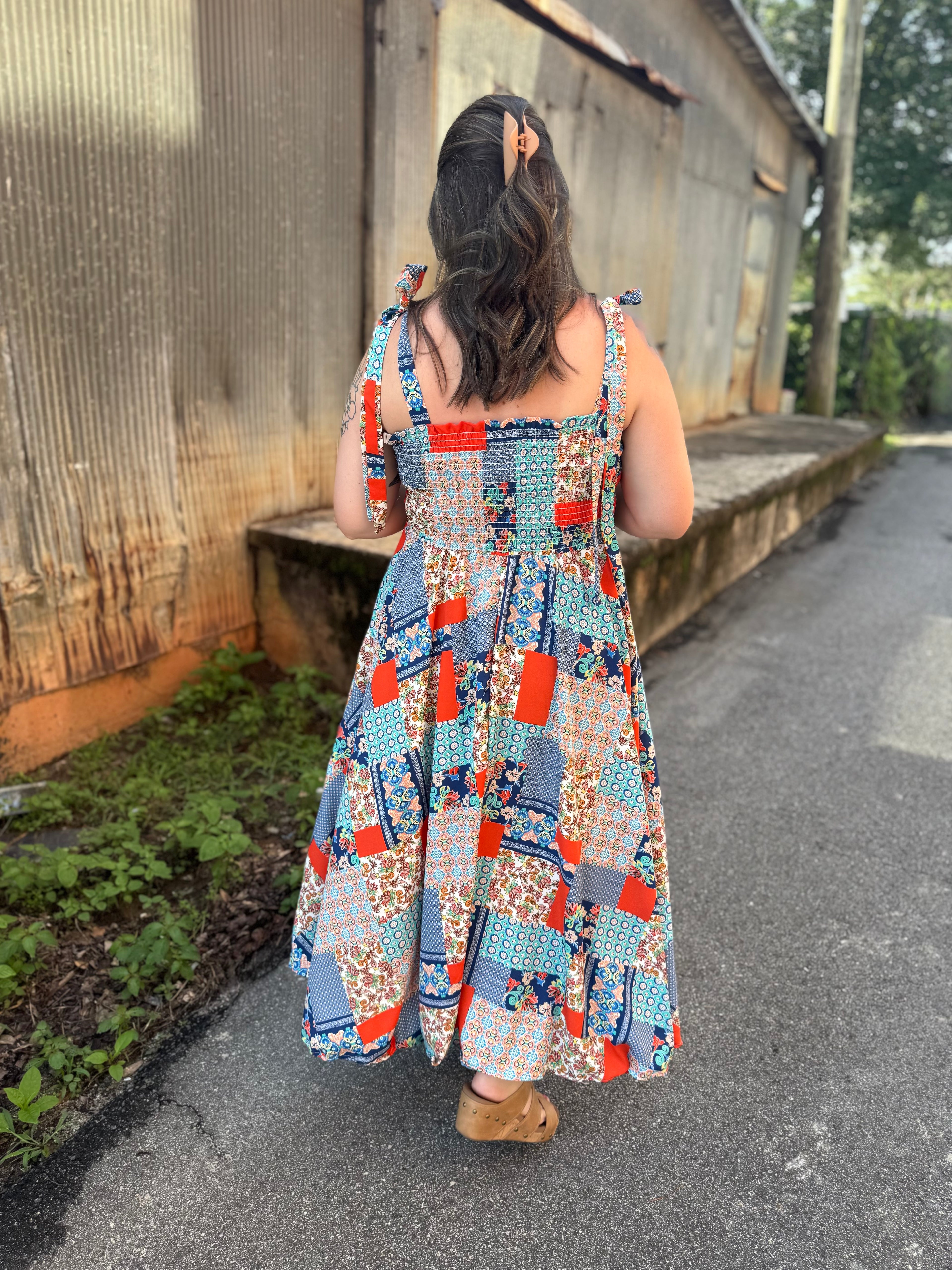 Patchwork & Pretty Midi Dress