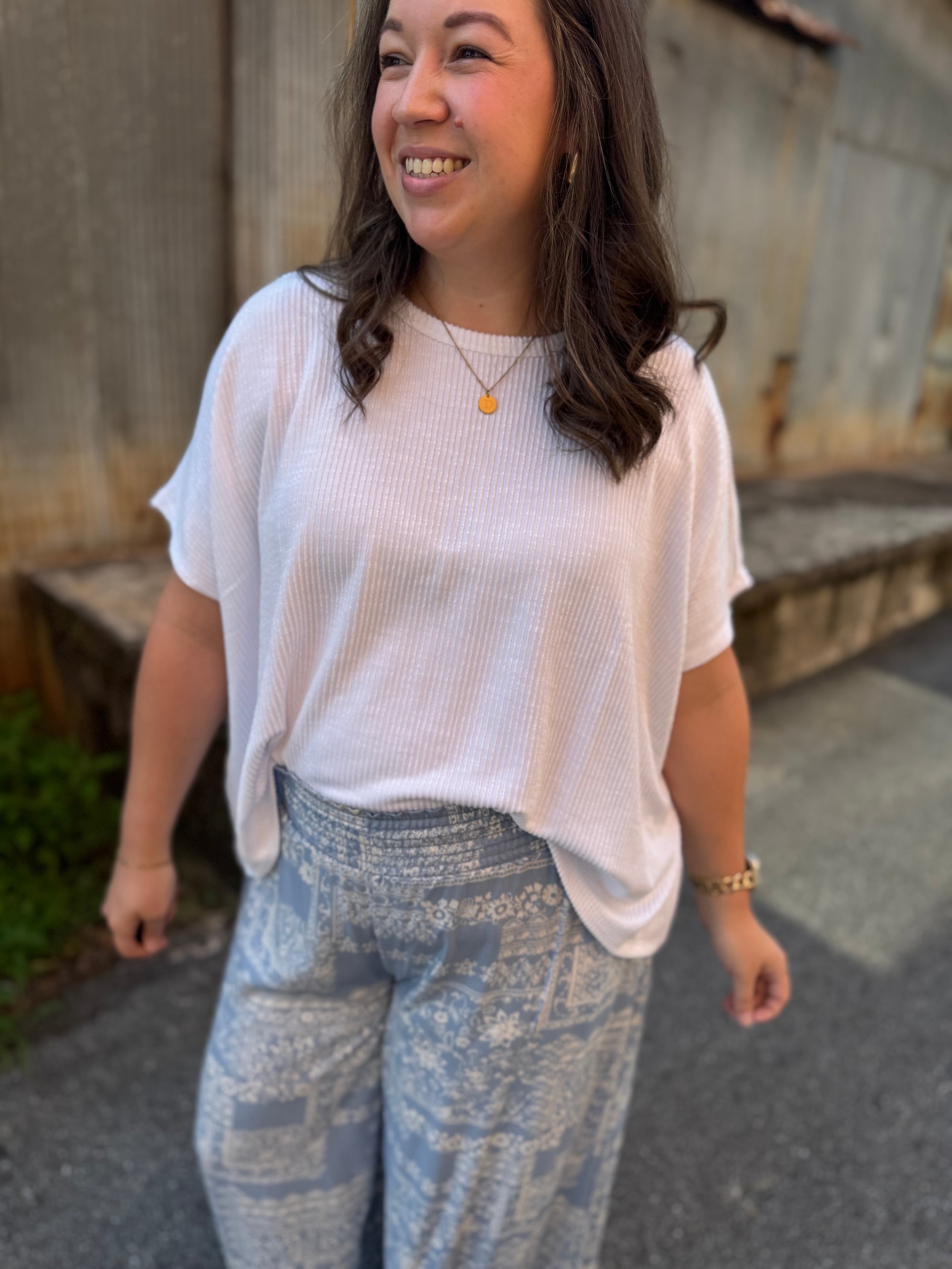 Simple Oversized Ribbed Knit Top - 3 Colors