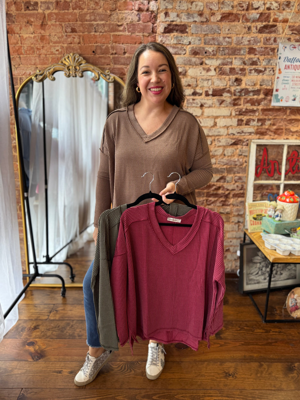 Simple Long Sleeve Ribbed Knit Top - Fall Doorbuster