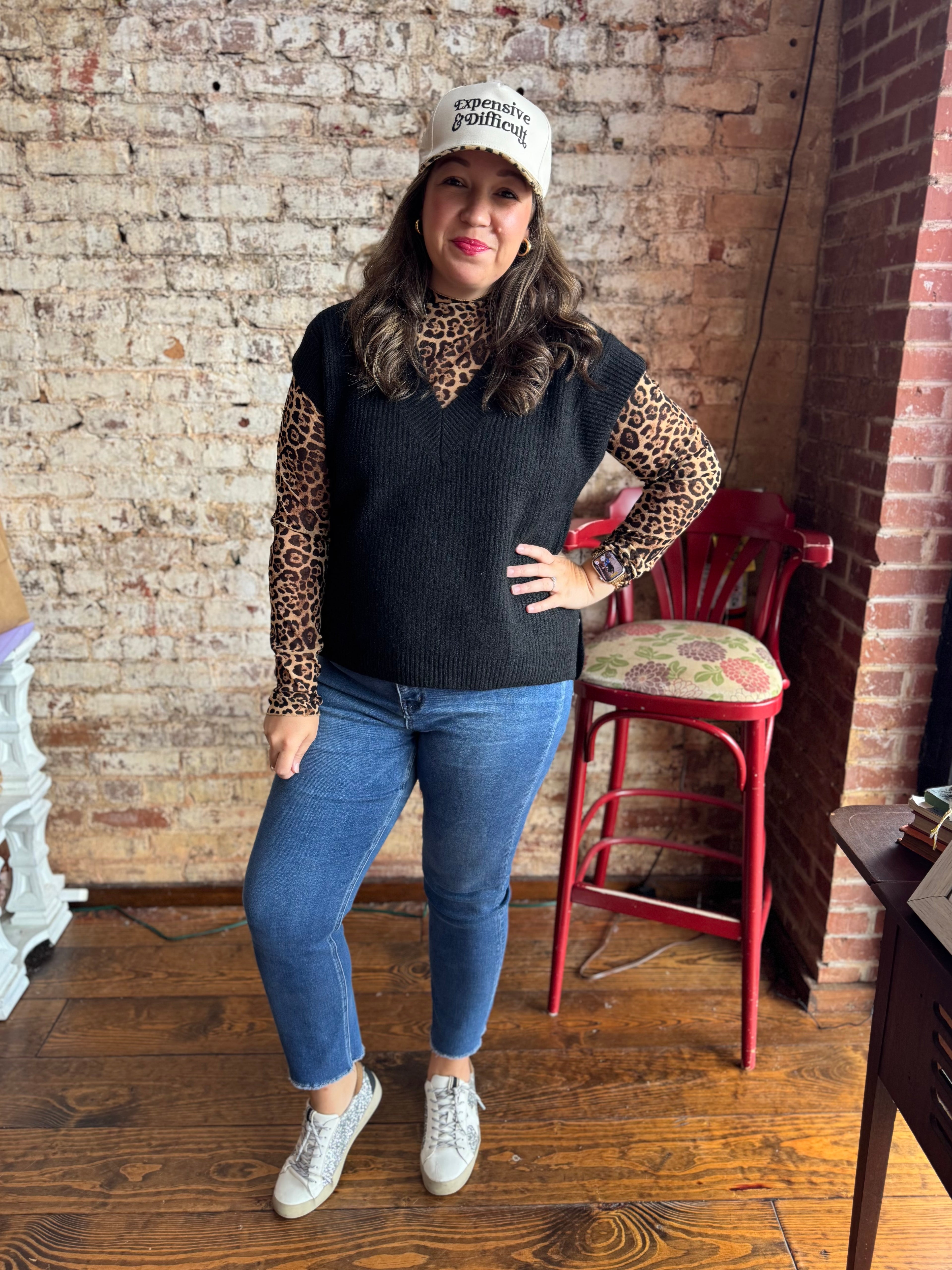 Jade Sweater Vest in Black