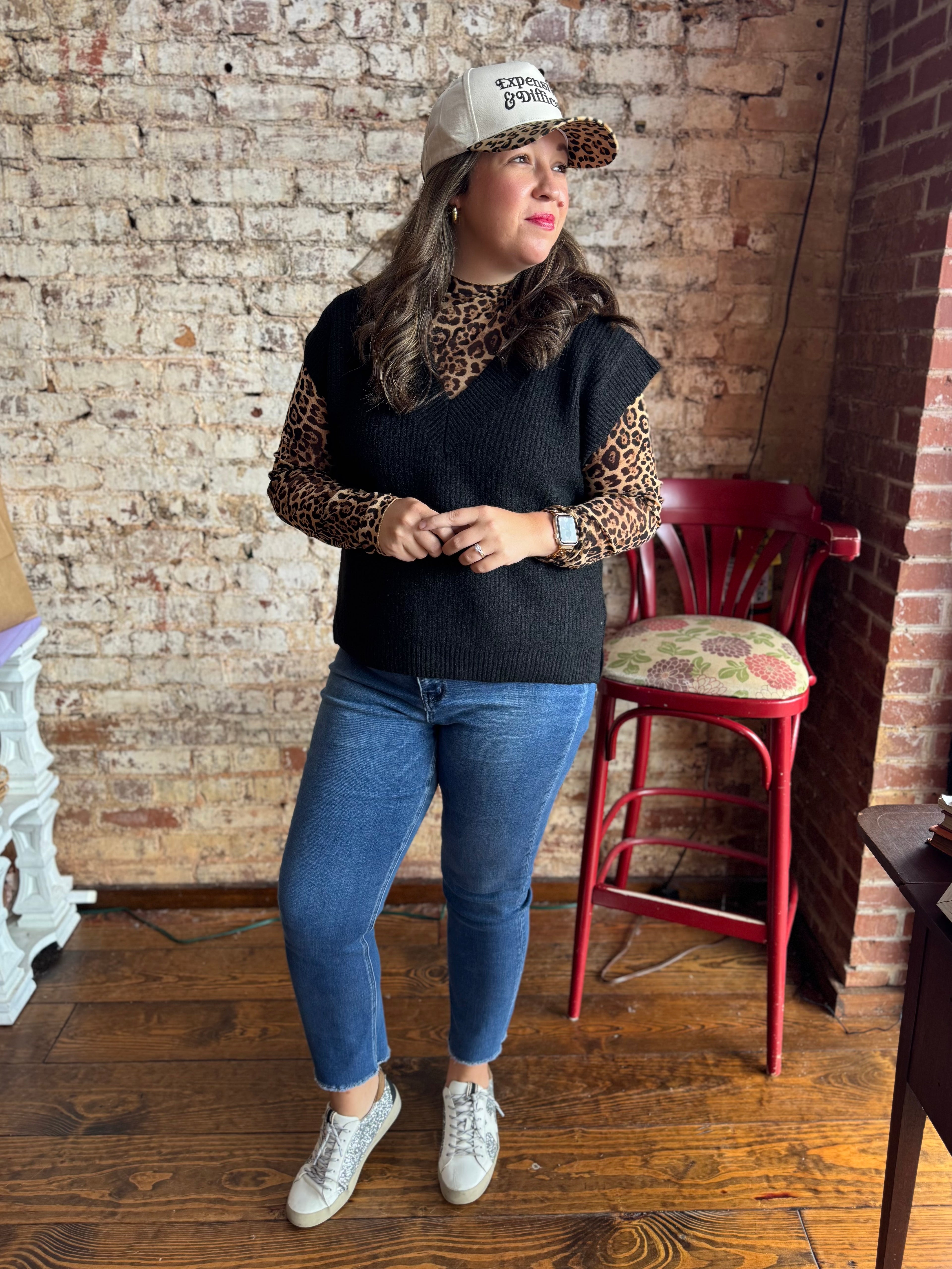 Jade Sweater Vest in Black