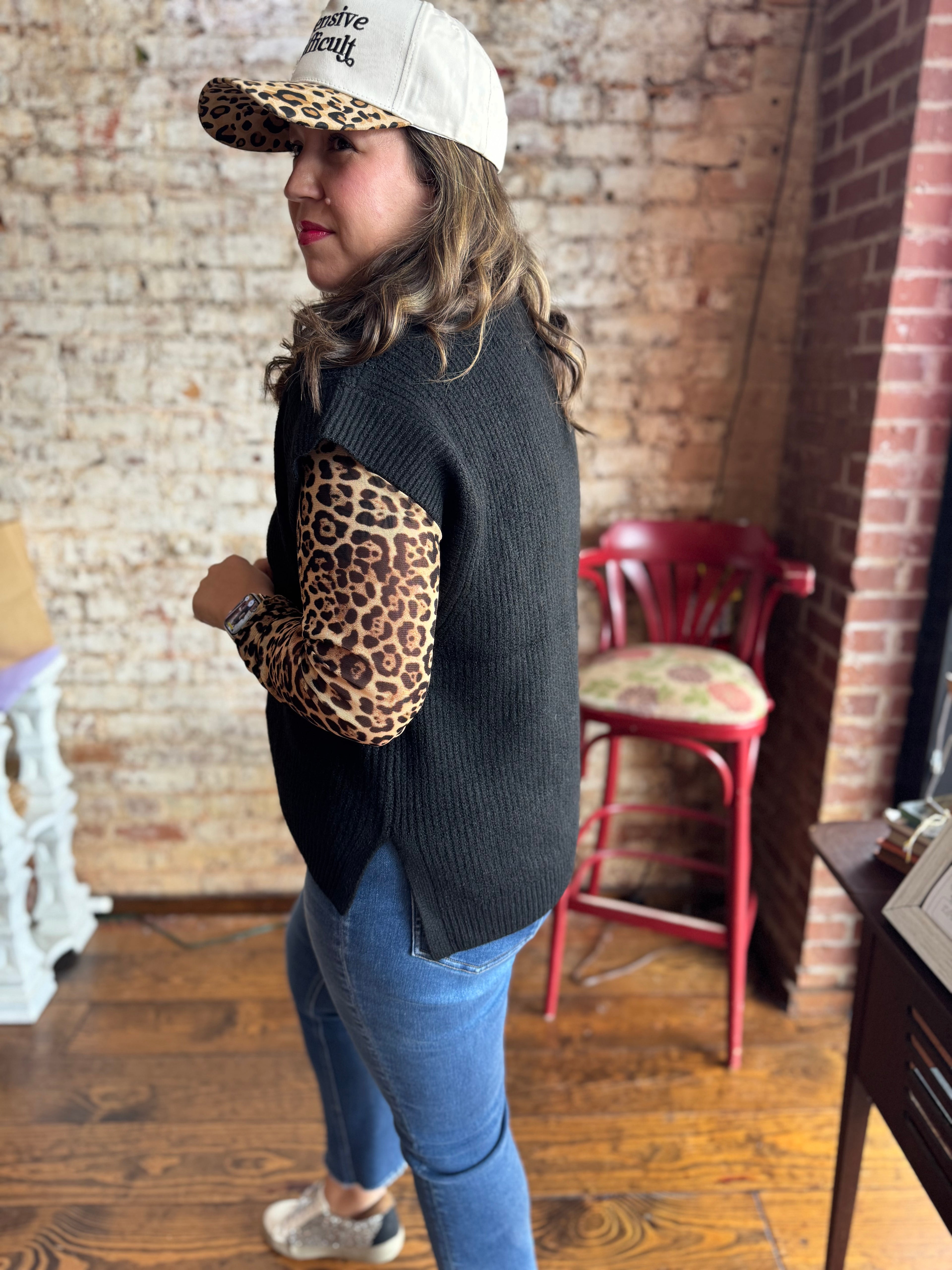Jade Sweater Vest in Black