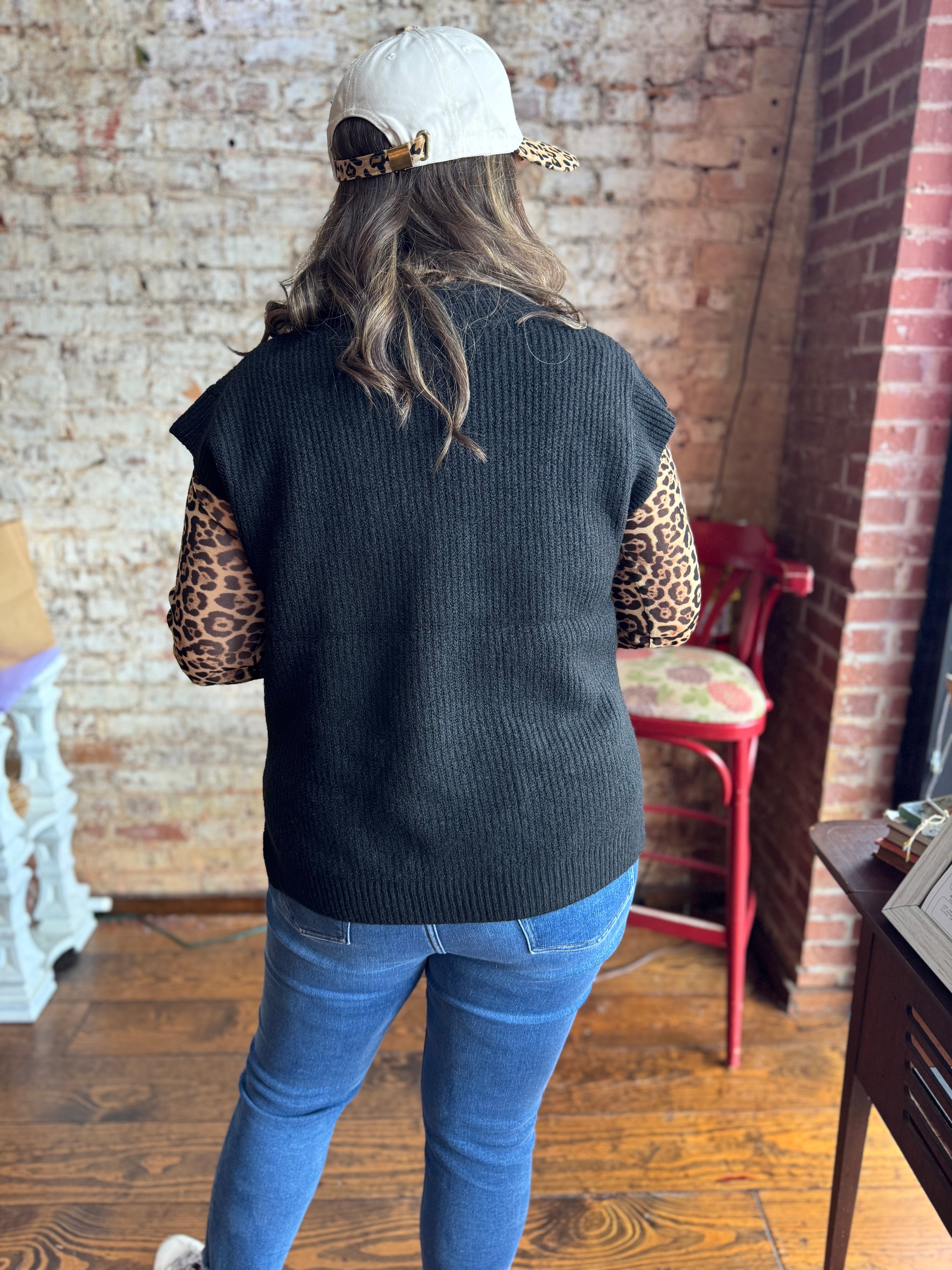 Jade Sweater Vest in Black