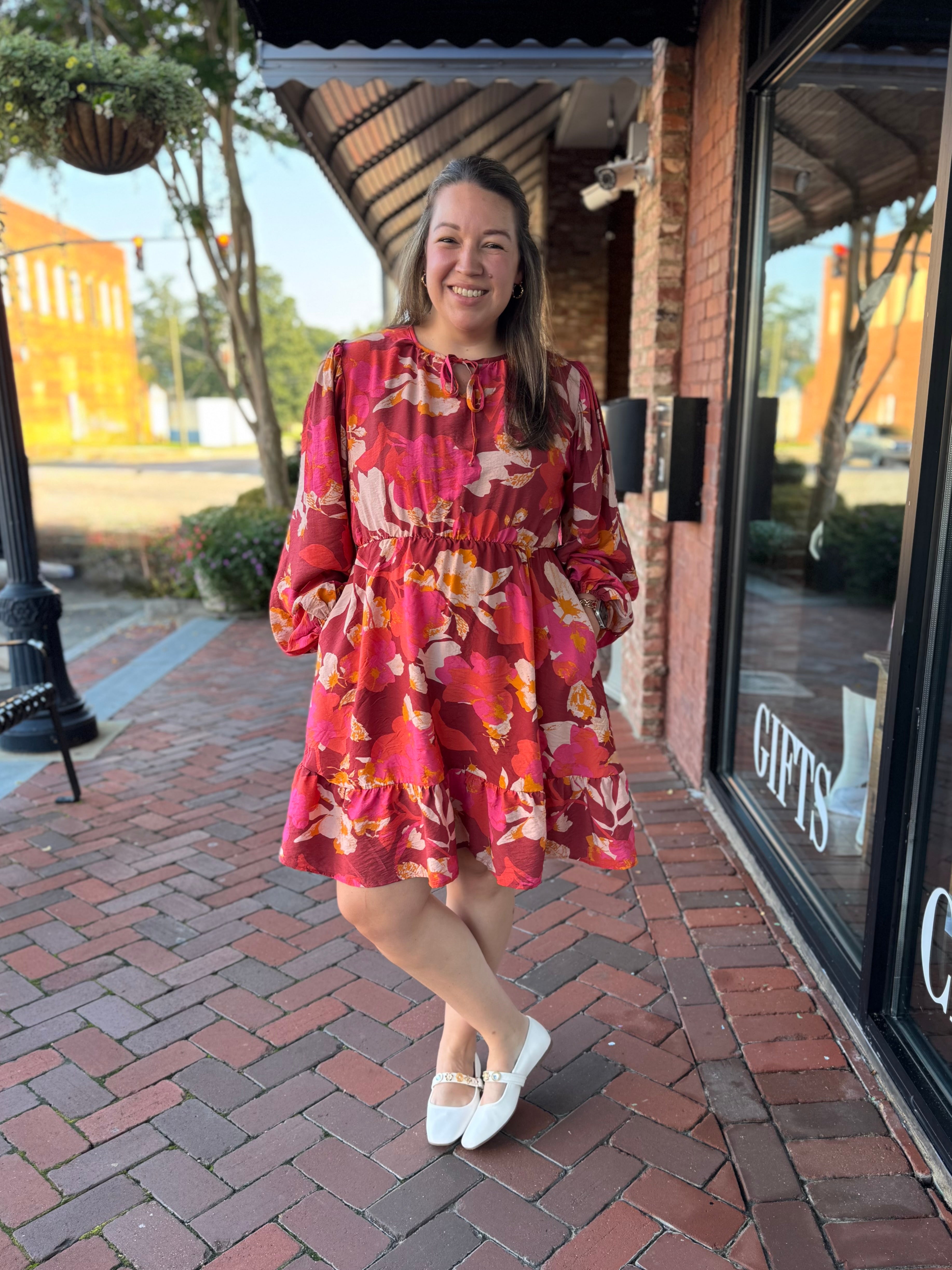 Crimson Bloom Dress