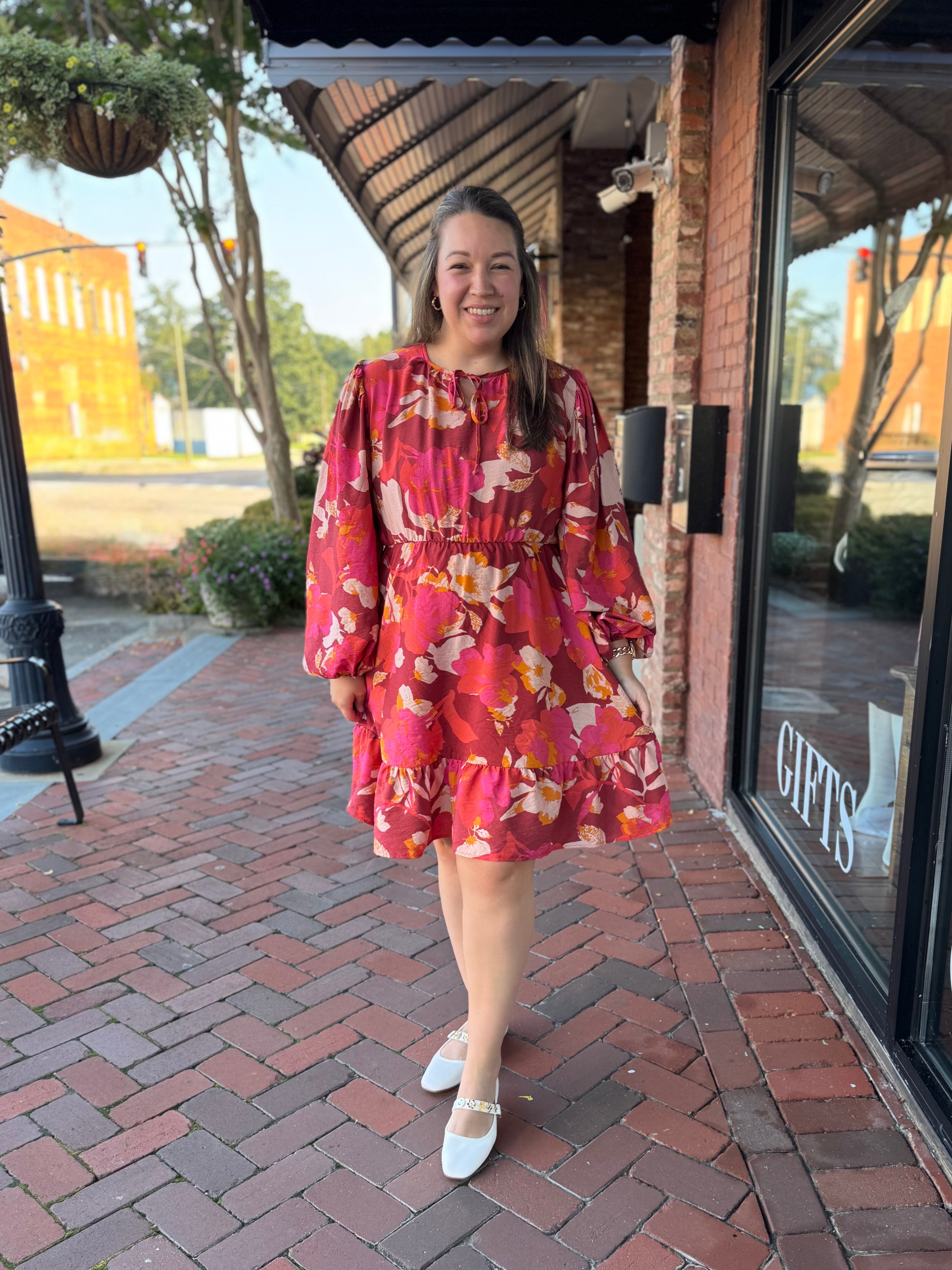Crimson Bloom Dress
