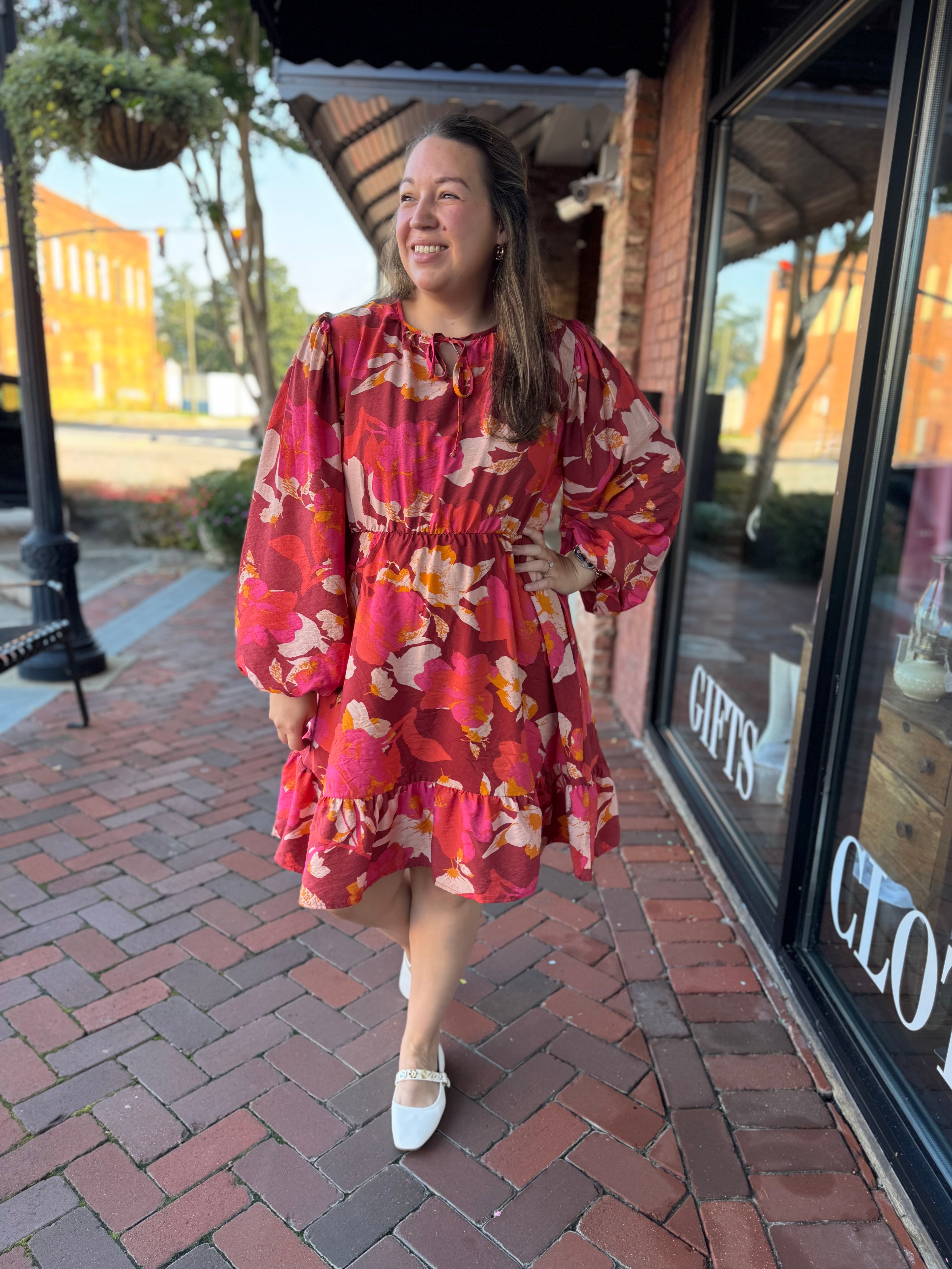 Crimson Bloom Dress