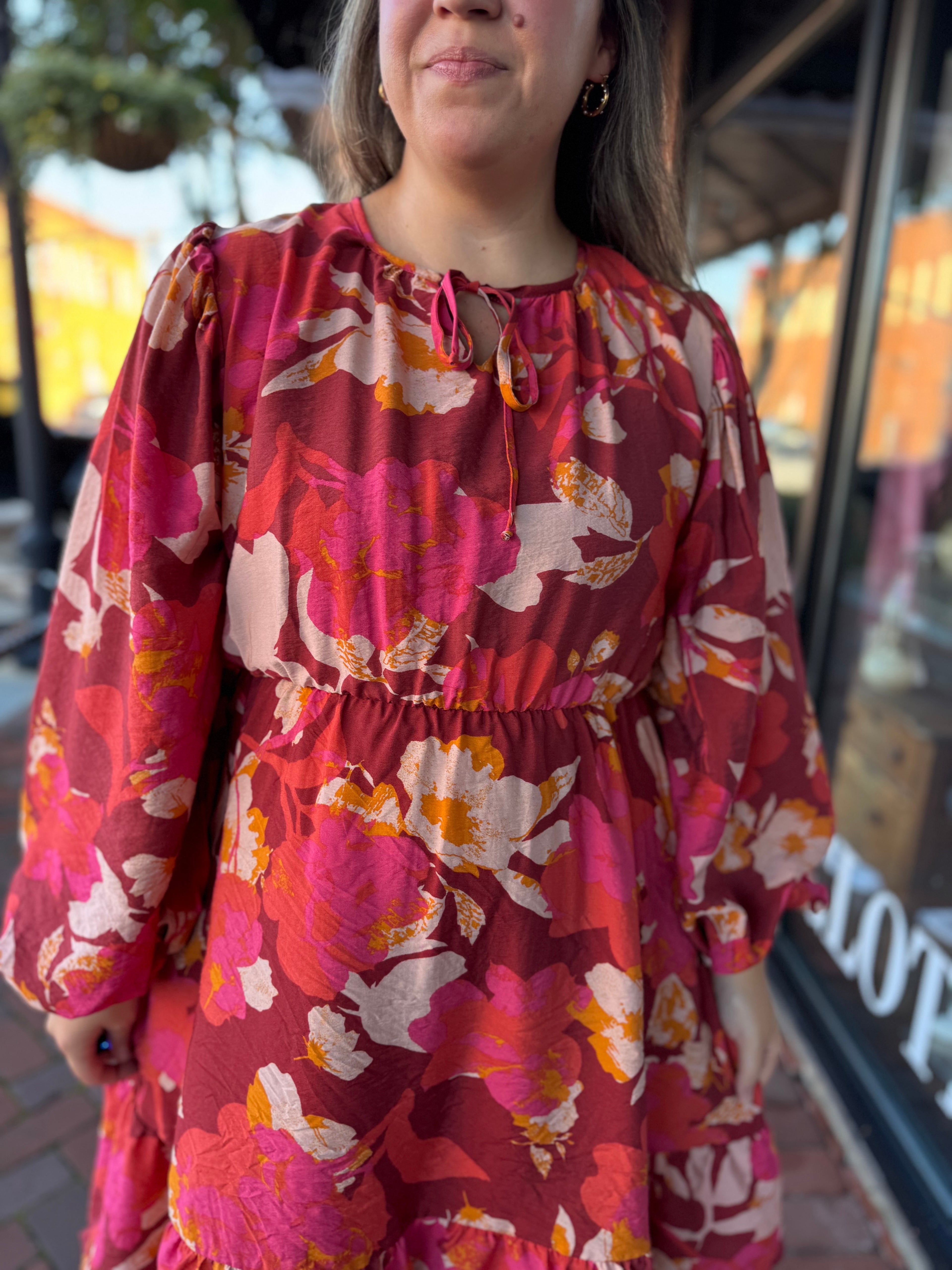 Crimson Bloom Dress
