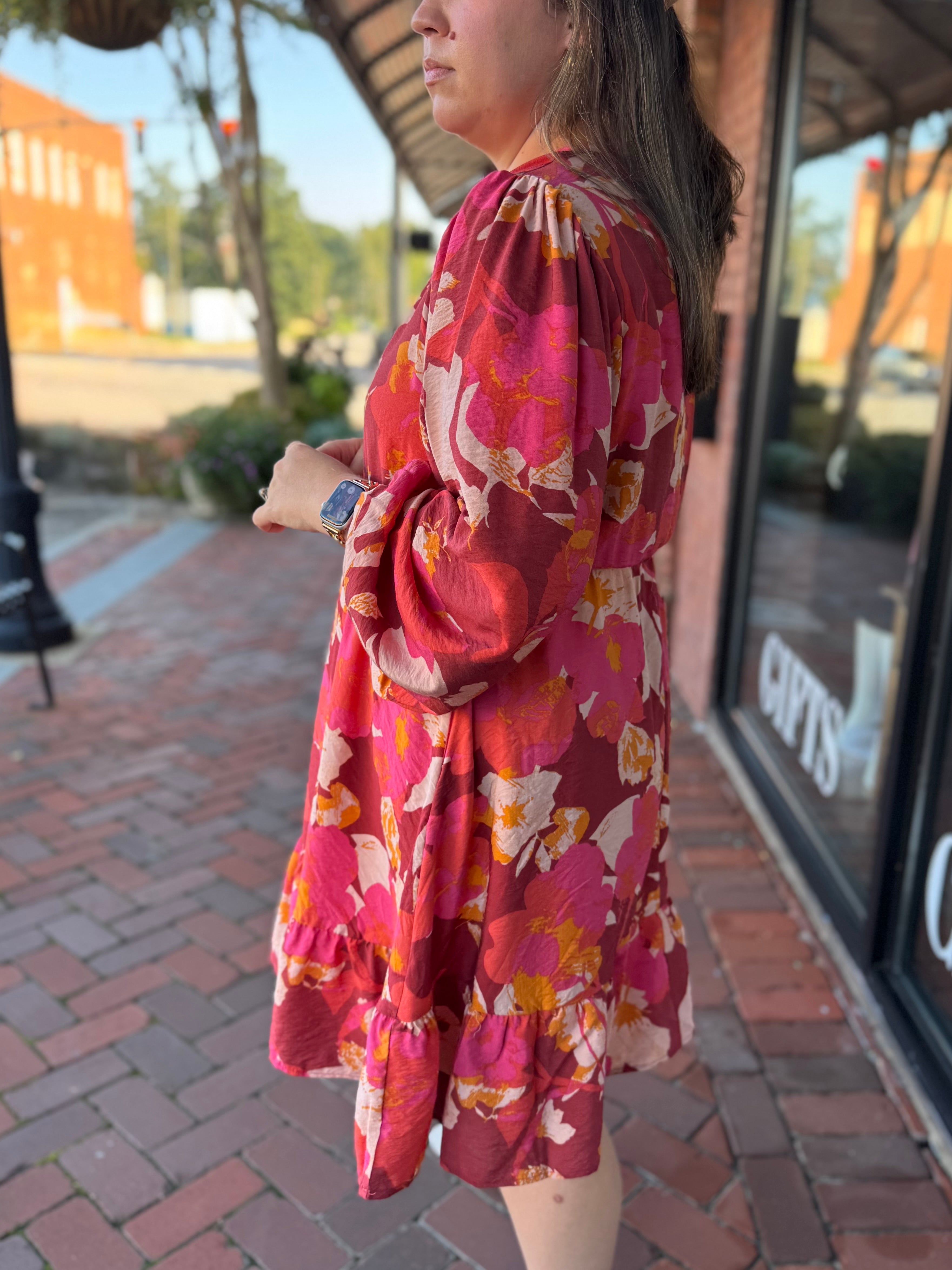 Crimson Bloom Dress