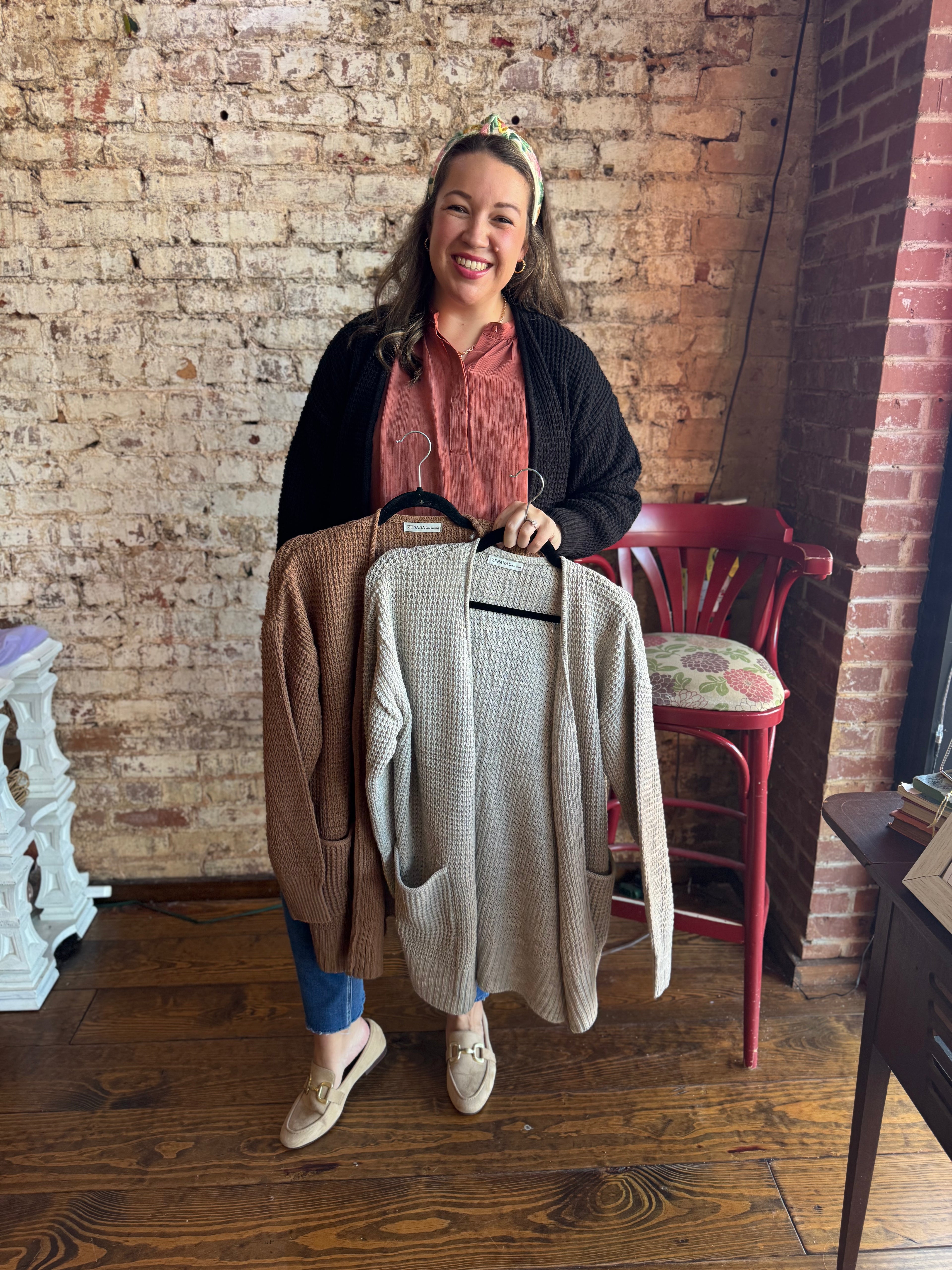 Simple Waffle Cardigan - Fall Doorbuster