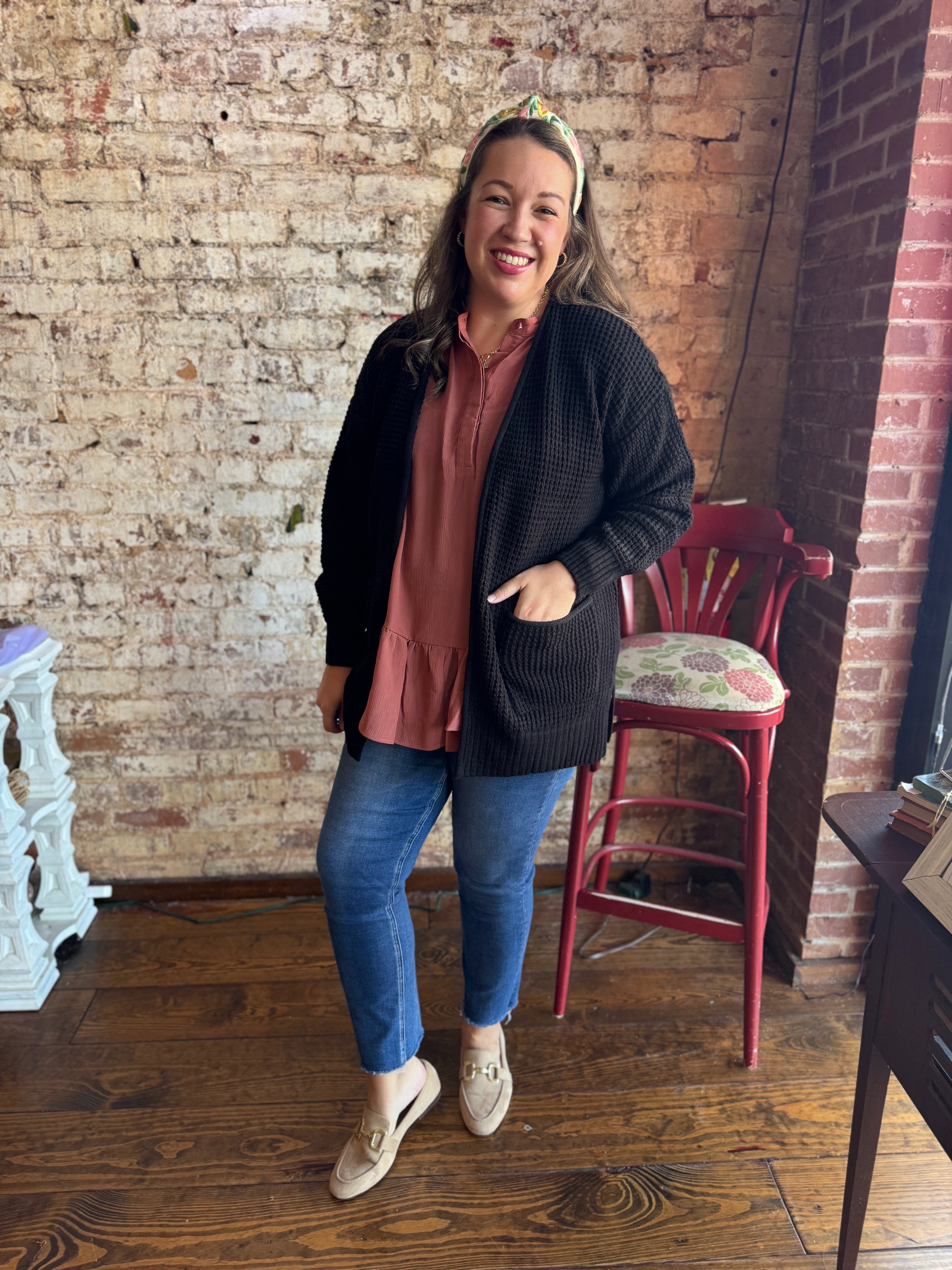 Simple Waffle Cardigan - Fall Doorbuster