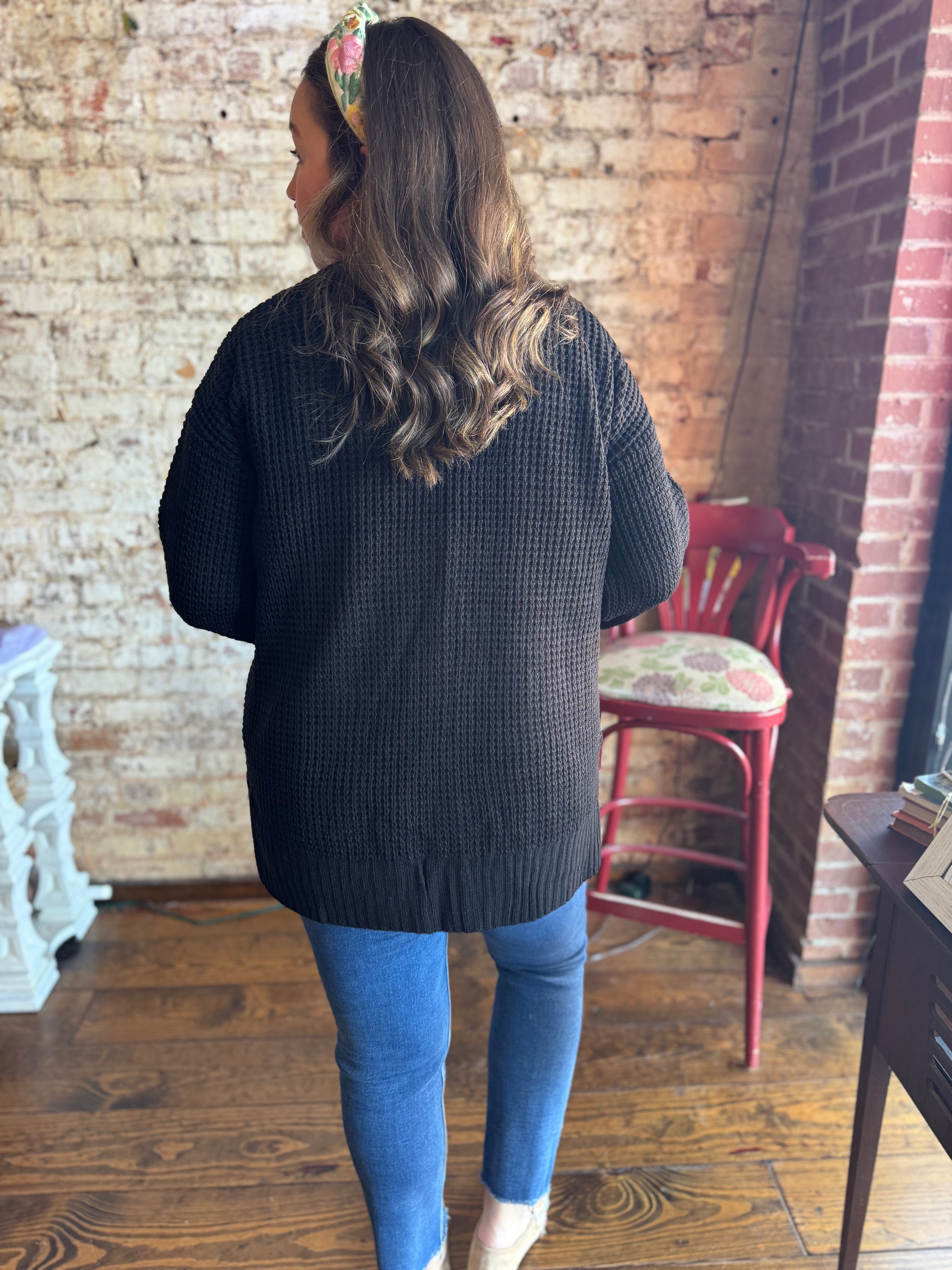 Simple Waffle Cardigan - Fall Doorbuster