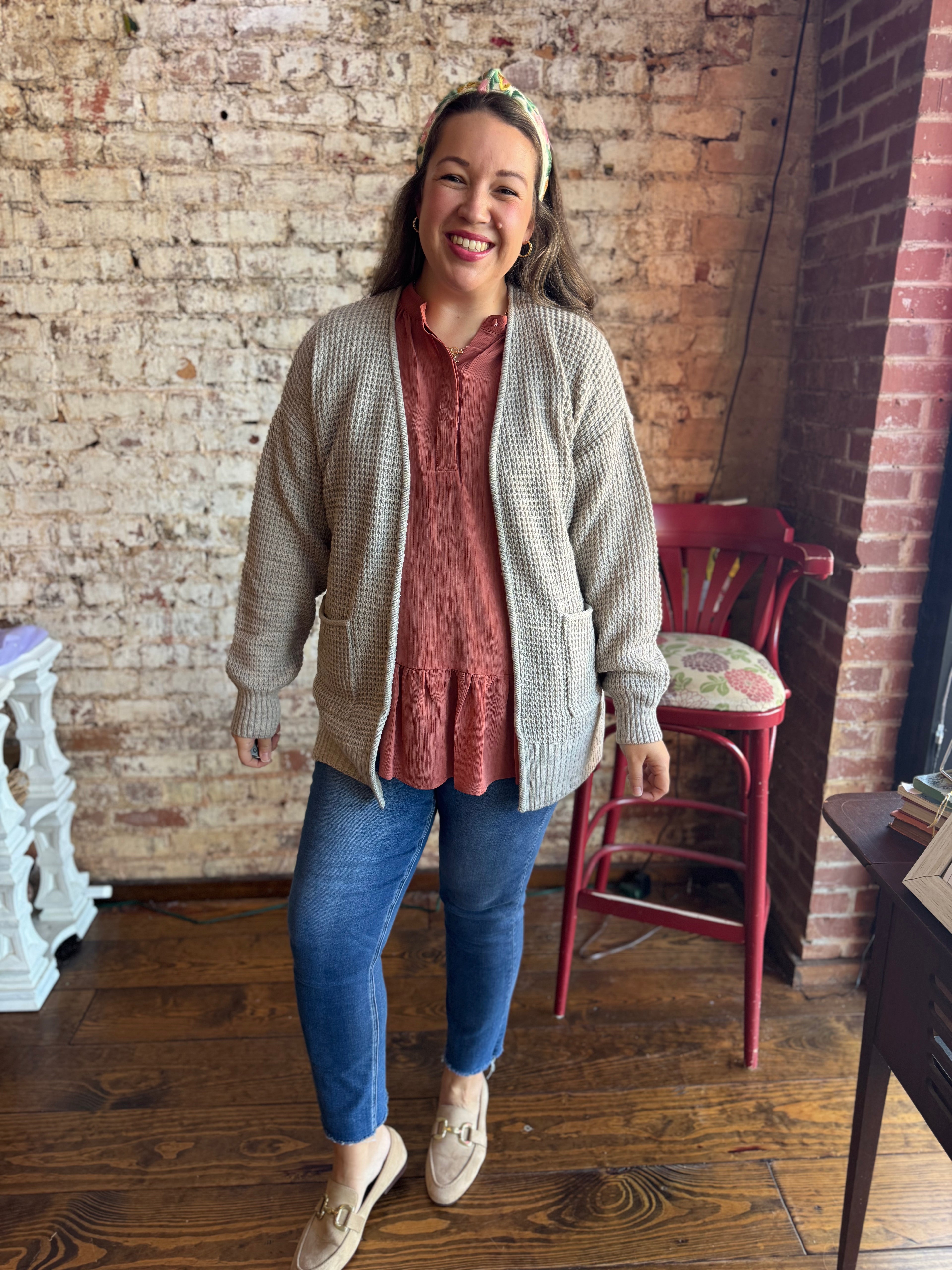 Simple Waffle Cardigan - Fall Doorbuster