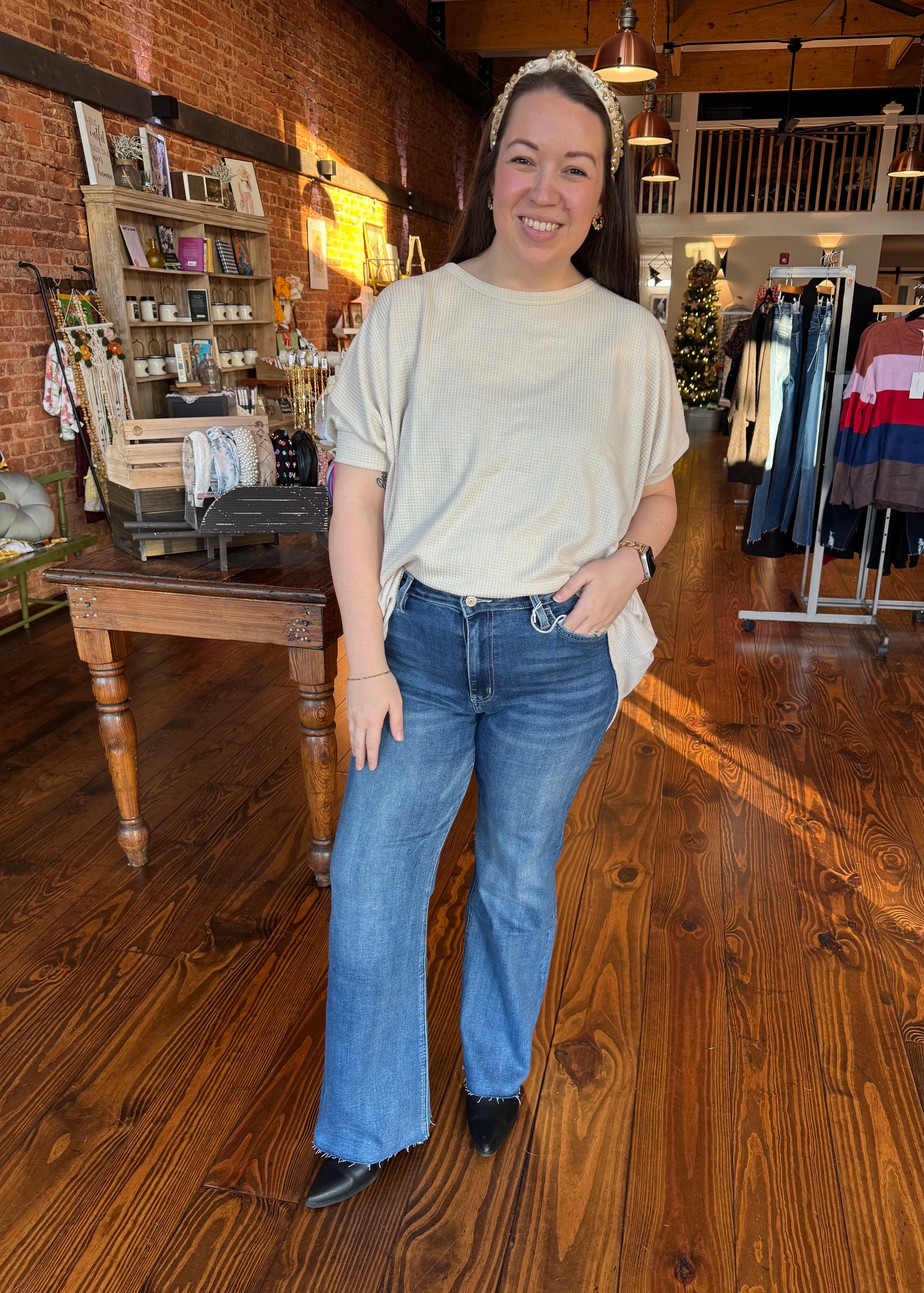 Lovervet High Rise Relaxed Flare Jeans