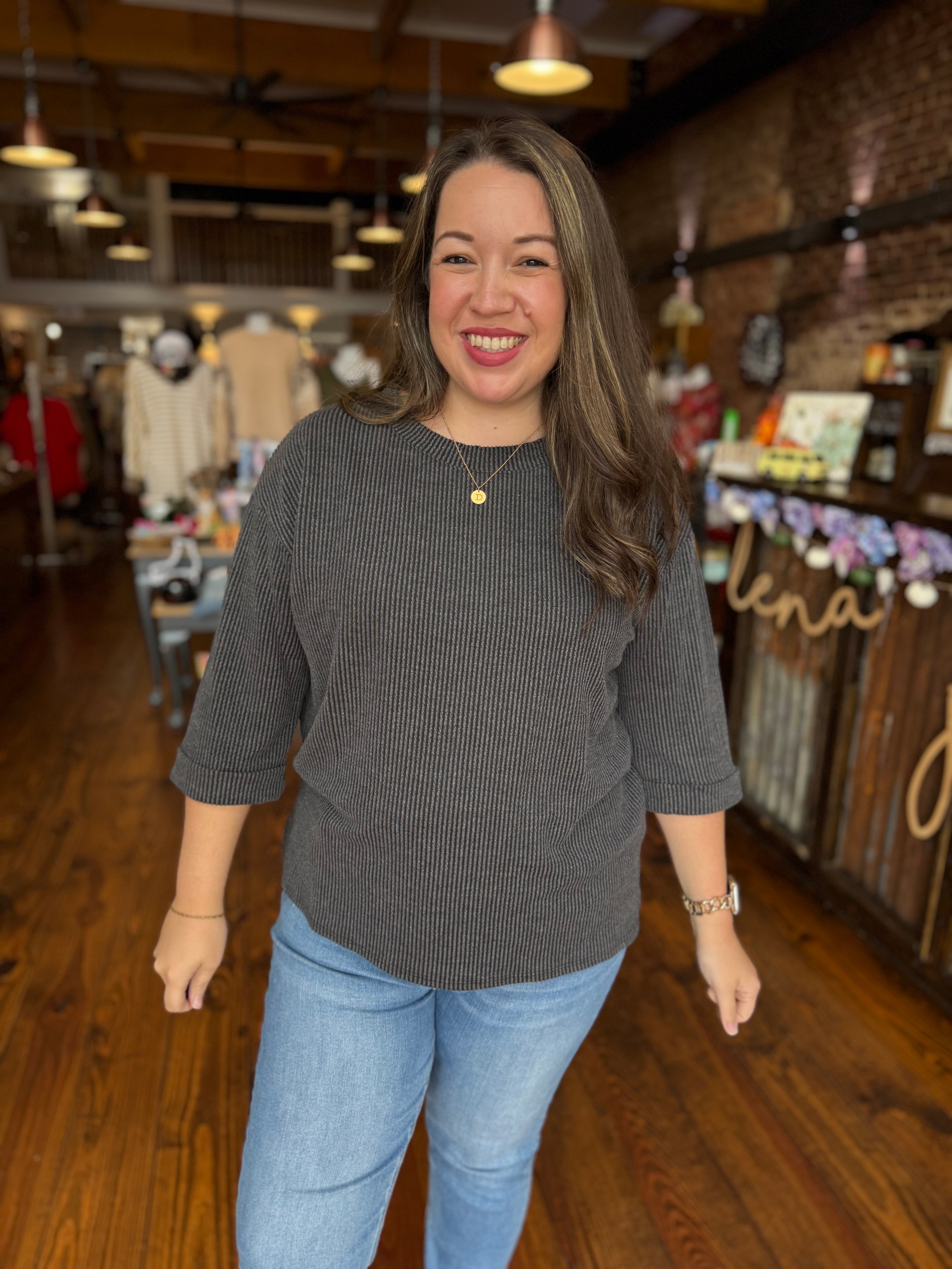 Charcoal & Cozy Top - Upside Down Deal