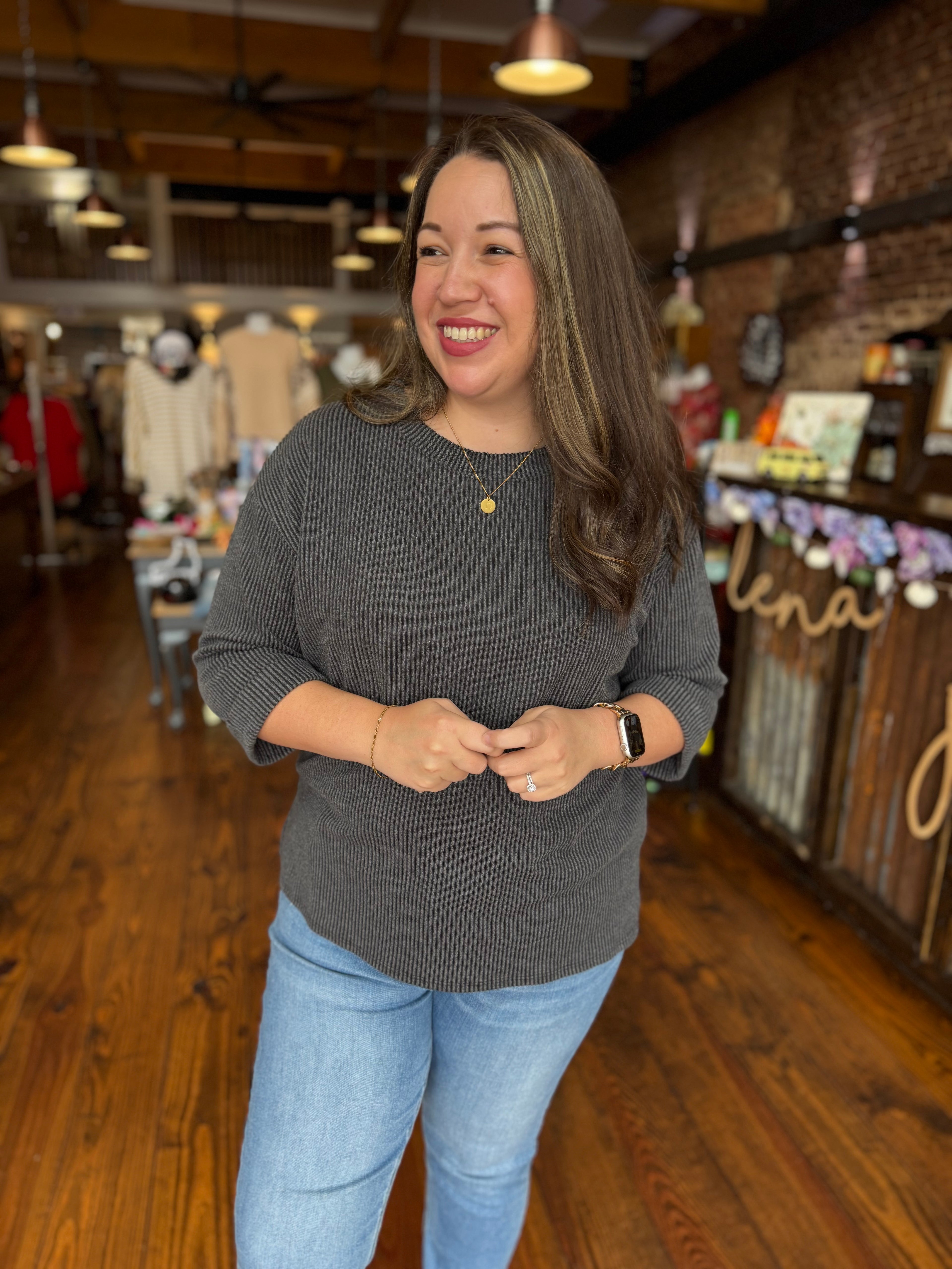 Charcoal & Cozy Top - Upside Down Deal