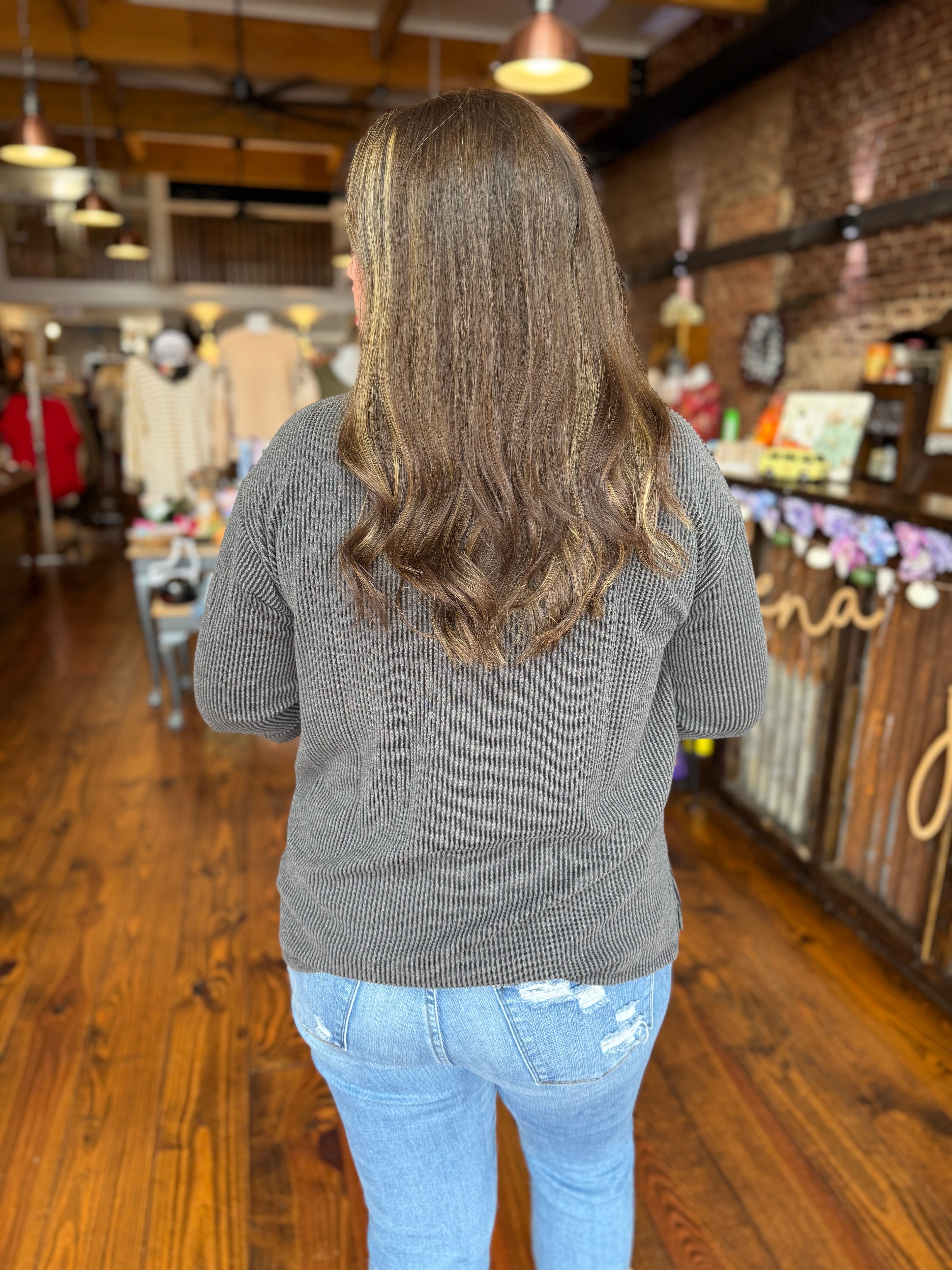 Charcoal & Cozy Top - Upside Down Deal