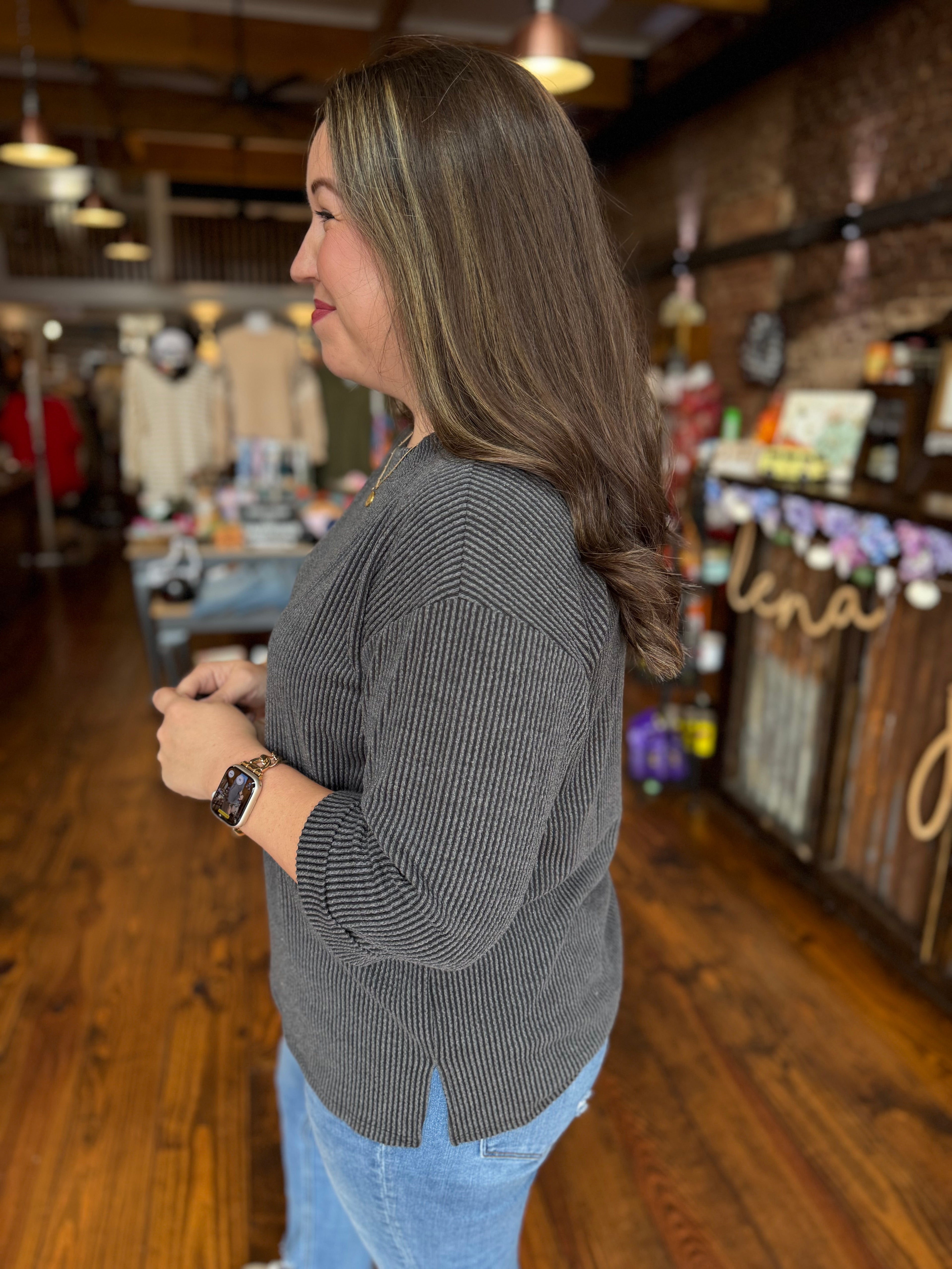 Charcoal & Cozy Top - Upside Down Deal