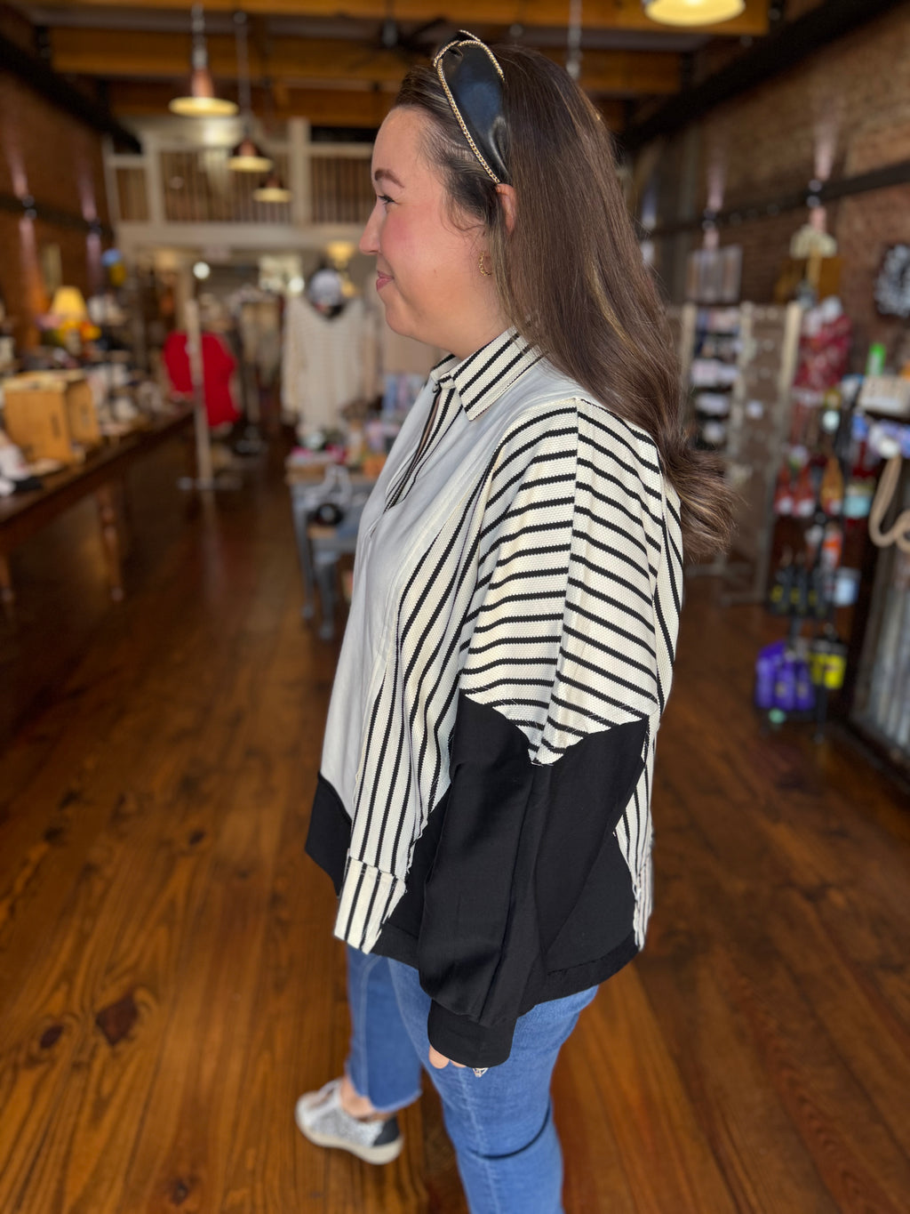 The Uptown Stripes Pullover Top