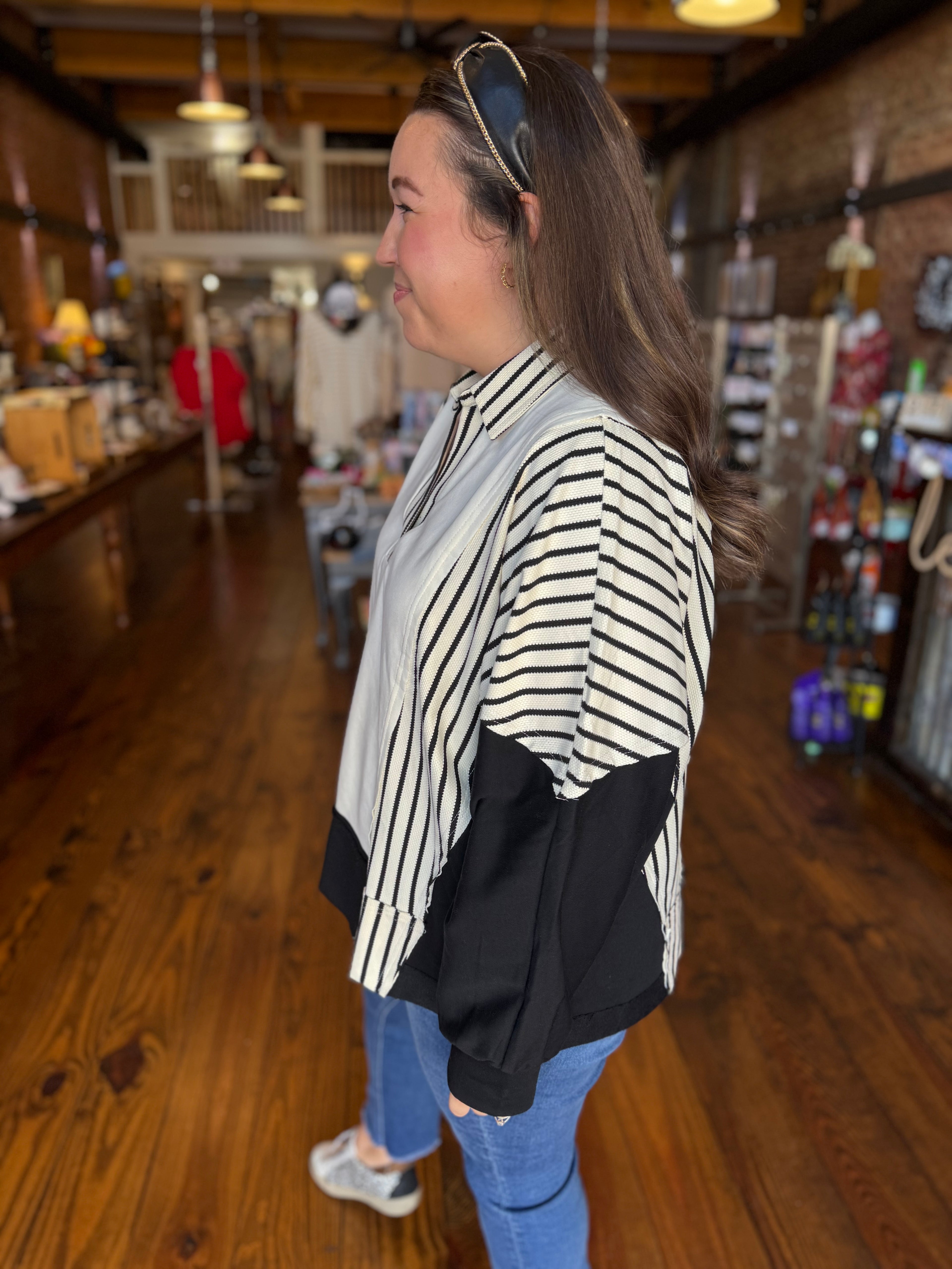 The Uptown Stripes Pullover Top