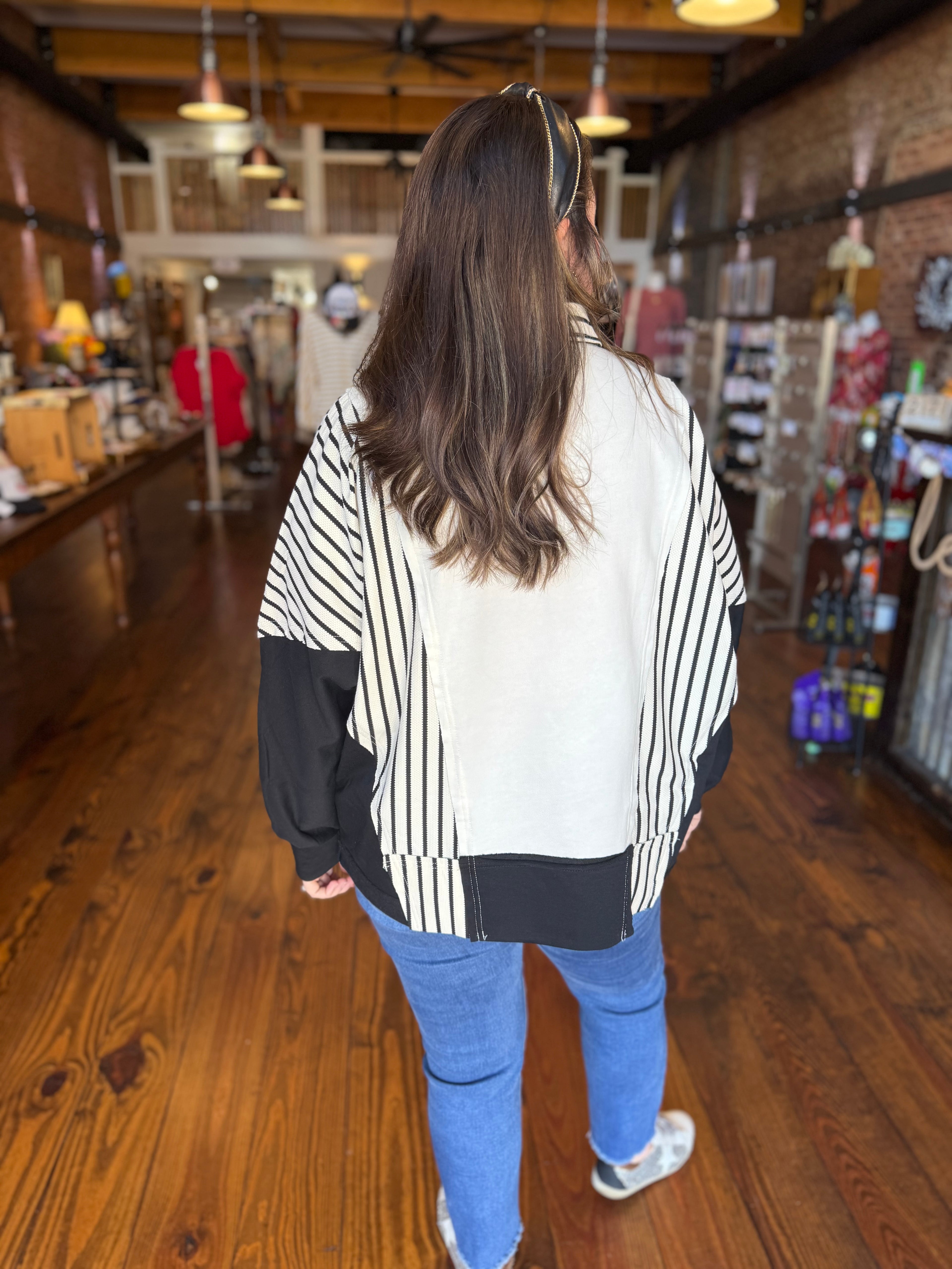 The Uptown Stripes Pullover Top
