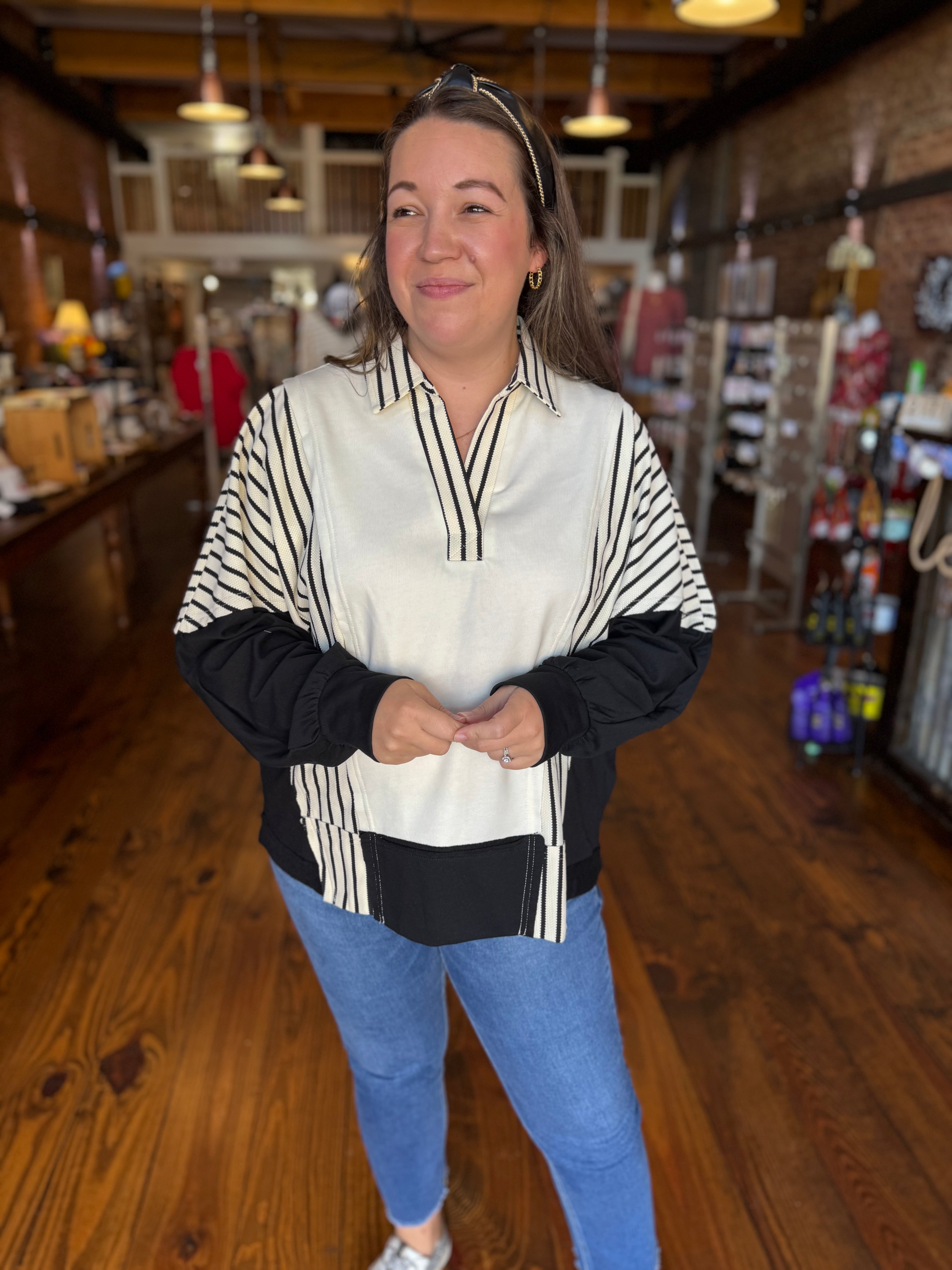The Uptown Stripes Pullover Top