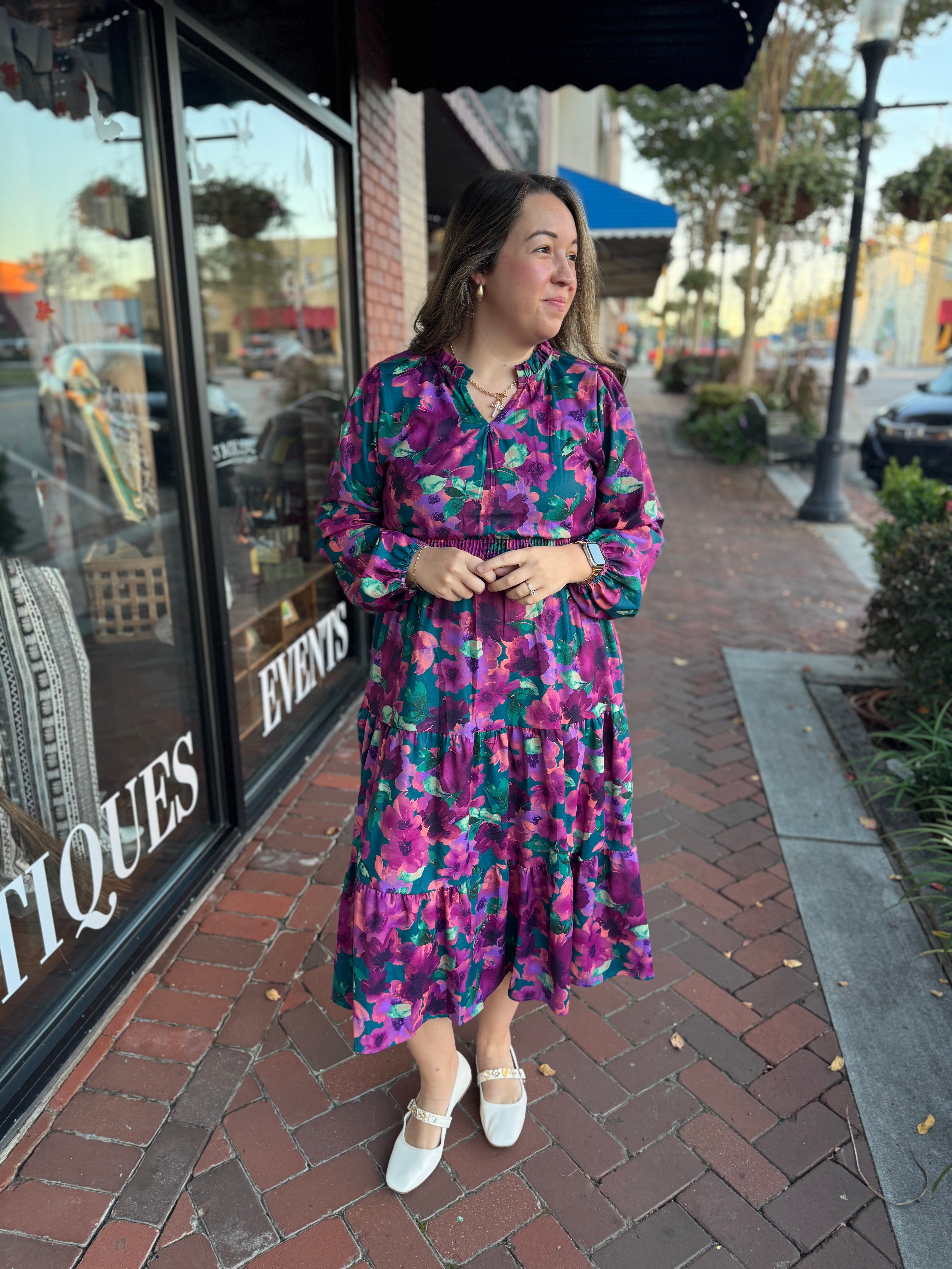 Vivid Bloom Midi Dress