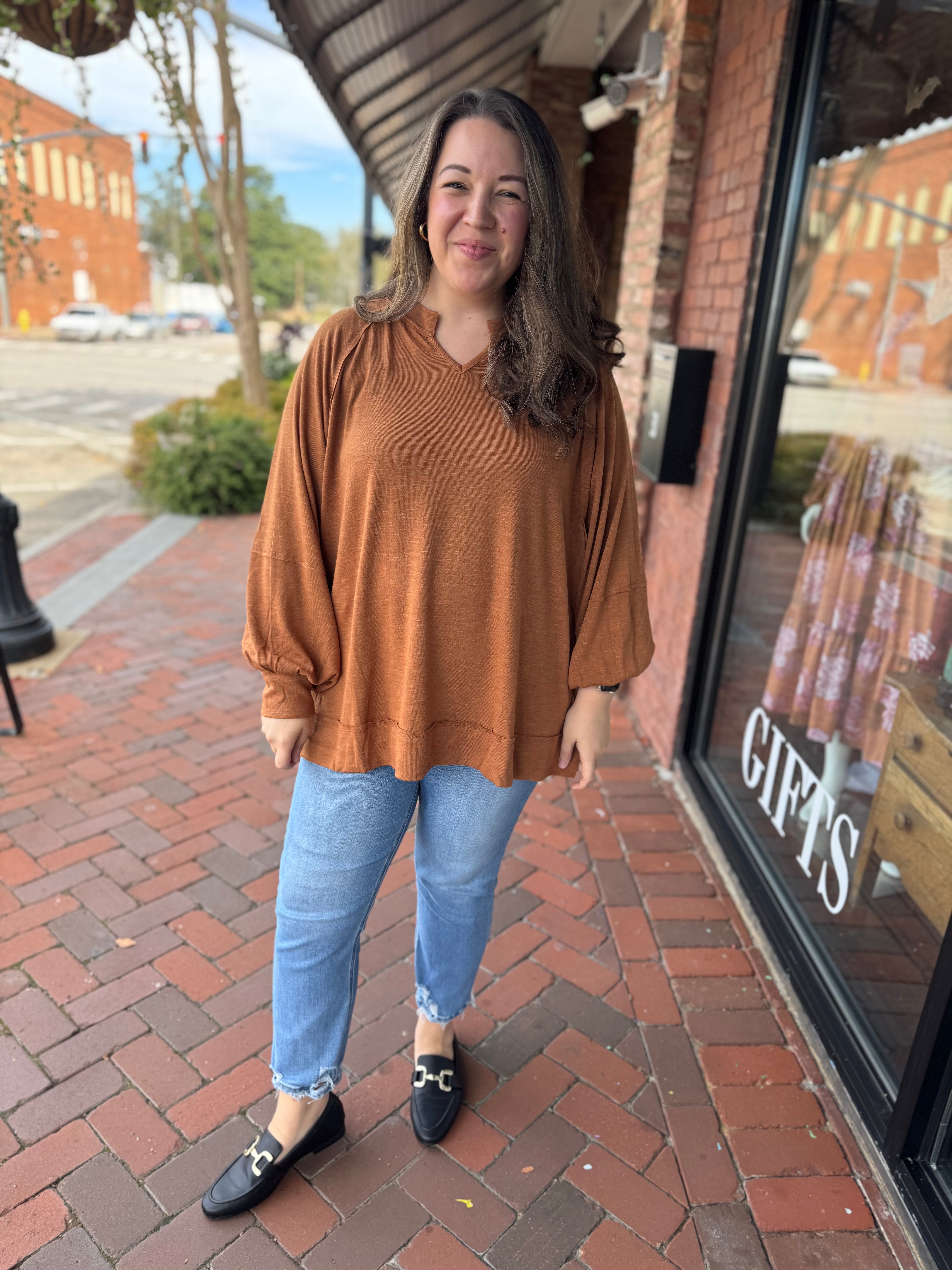 The Effortless Tunic in Caramel
