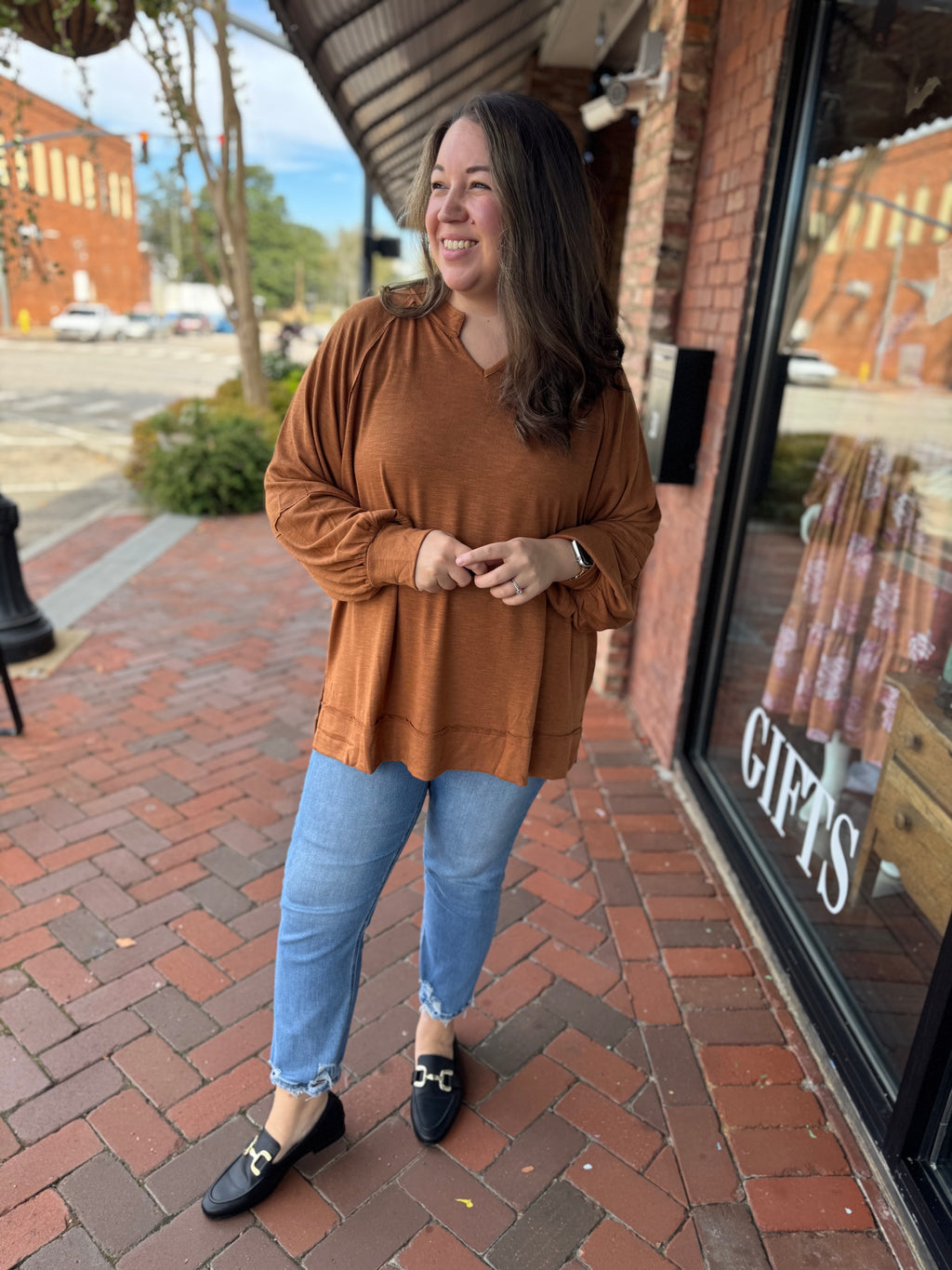 The Effortless Tunic in Caramel