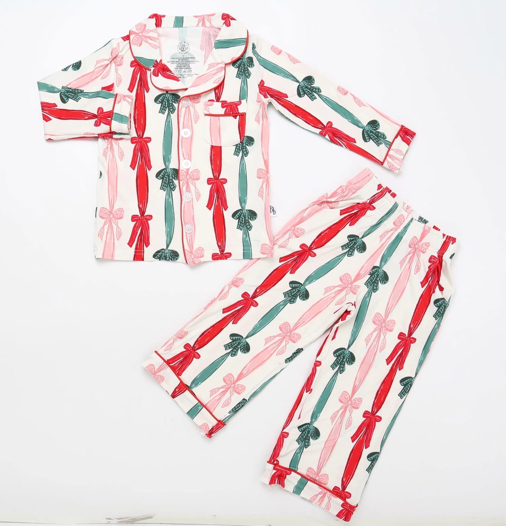 Christmas Bows Bamboo Pajamas Set