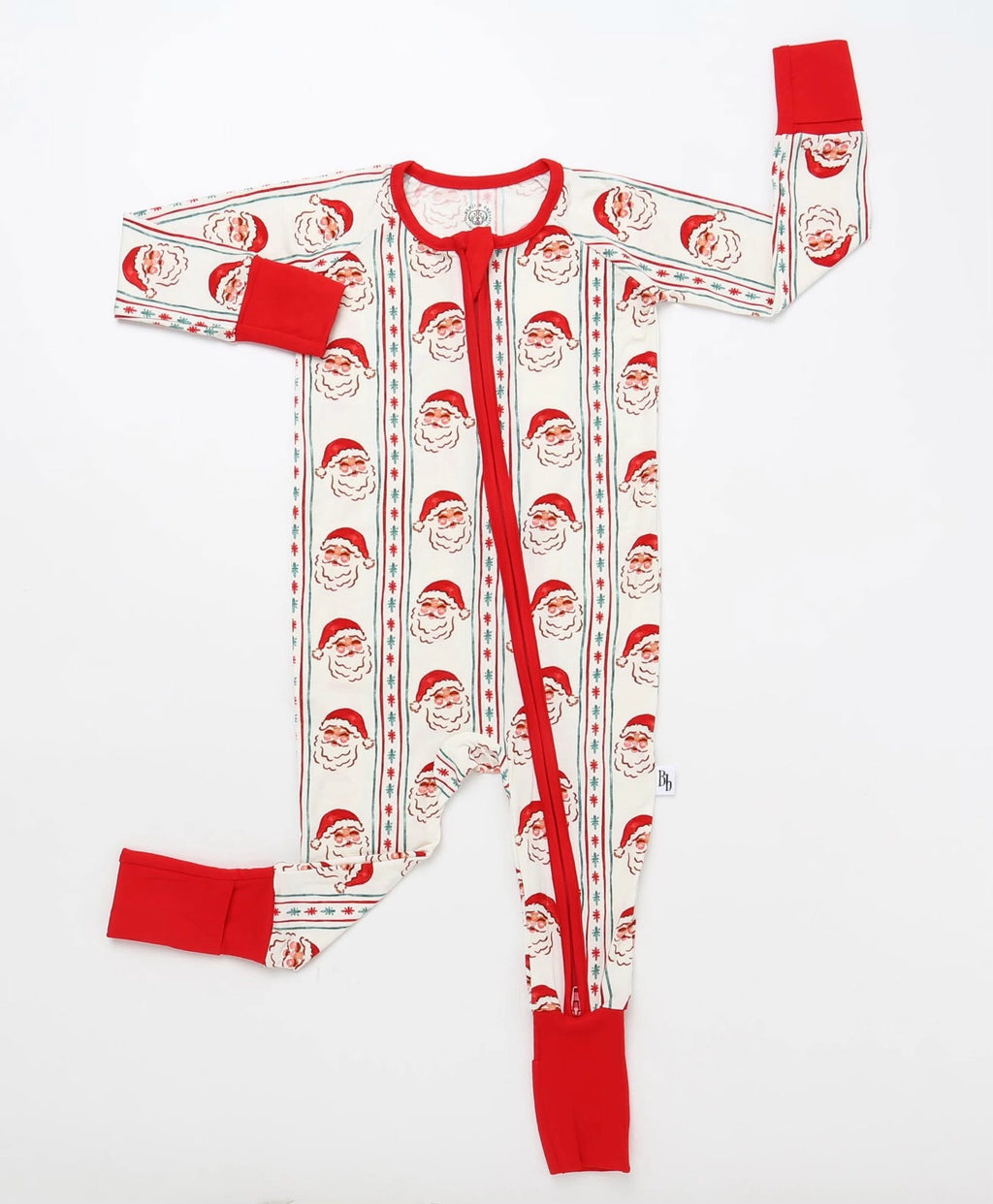 Vintage Santa Bamboo Zippie Pajamas
