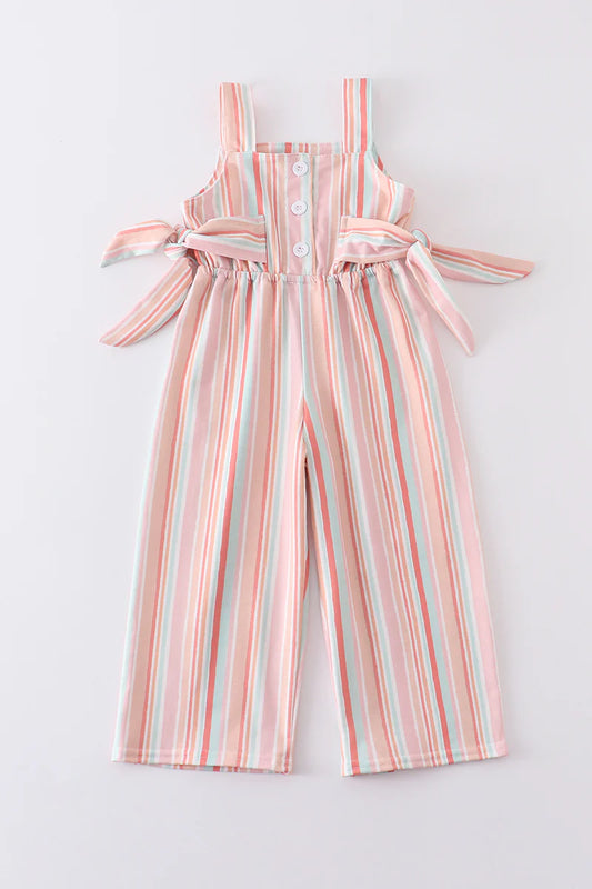 Girl's Striped Jumpsuit