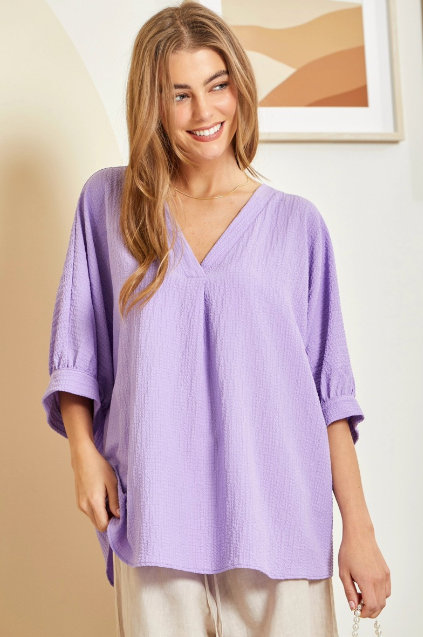 Lucky in Lavender Textured Blouse