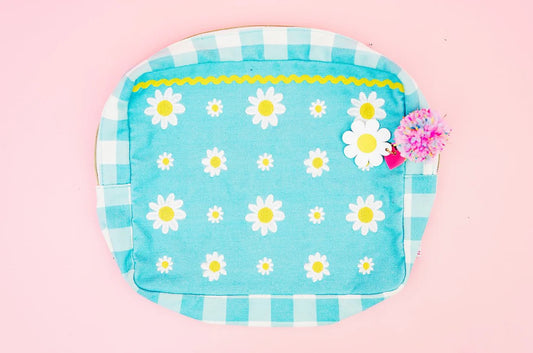 Large Daisy Cosmetic Bag