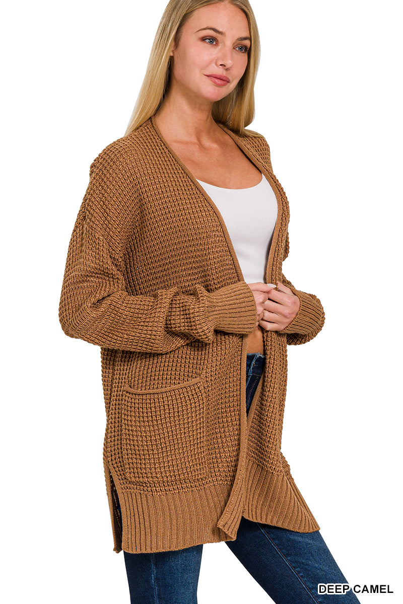 Simple Waffle Cardigan - Fall Doorbuster