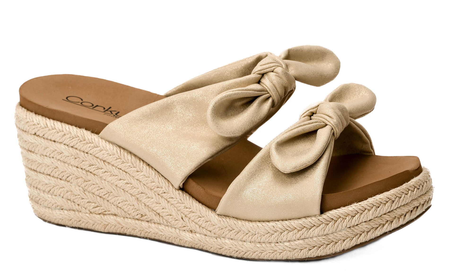 Corkys Tie the Knot Wedges - Gold Metallic