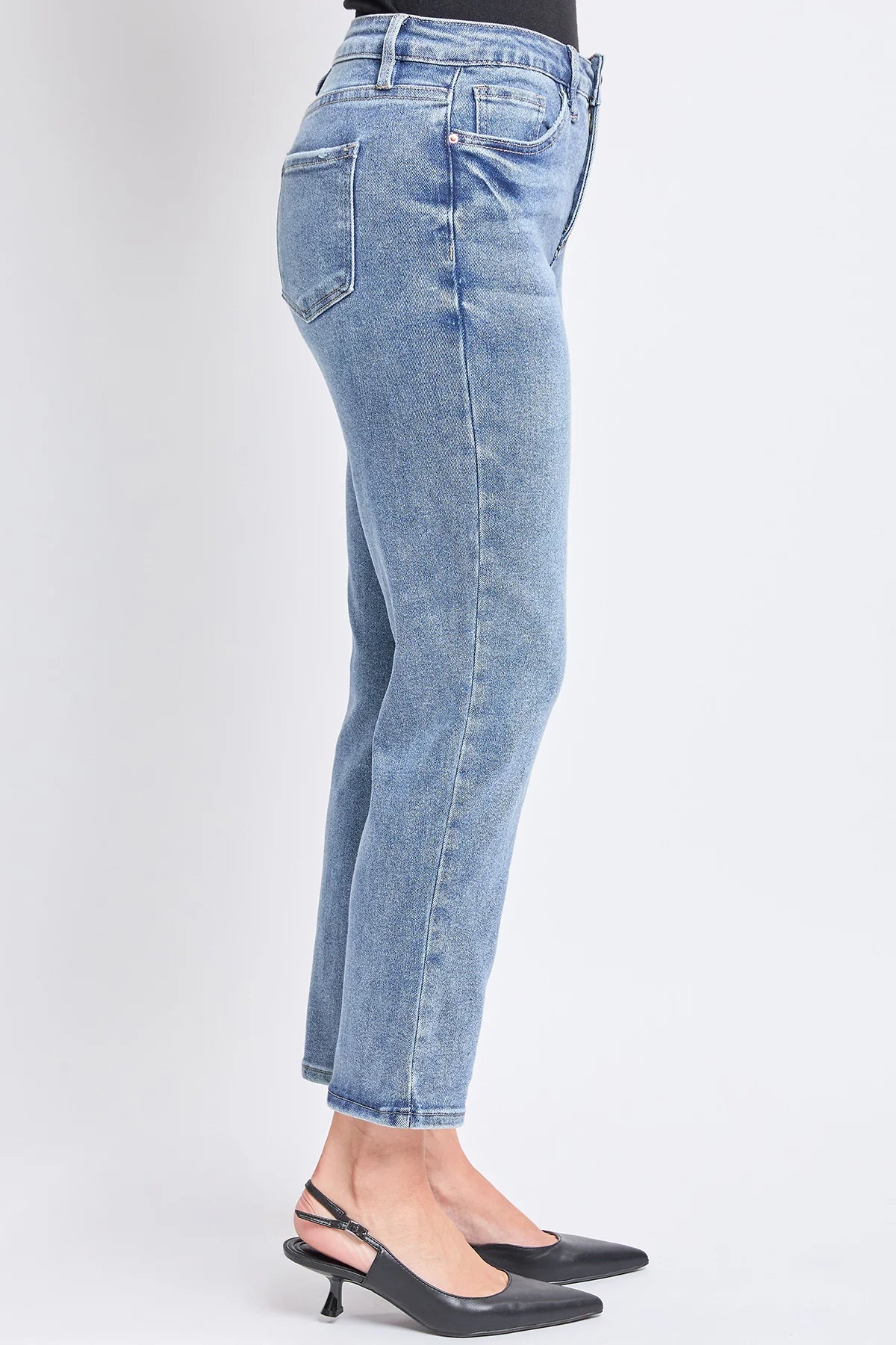 Vintage High Rise Slim Straight Jeans - Light Wash