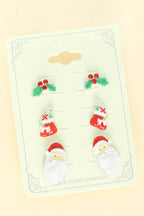 3-Pack Christmas Themed Post Earrings