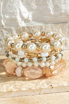6 Layered Mixed Beads Boho Bracelet Set