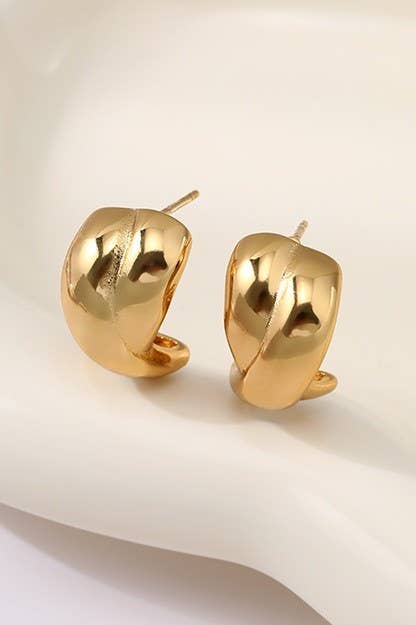 Criss Cross Huggie Earrings