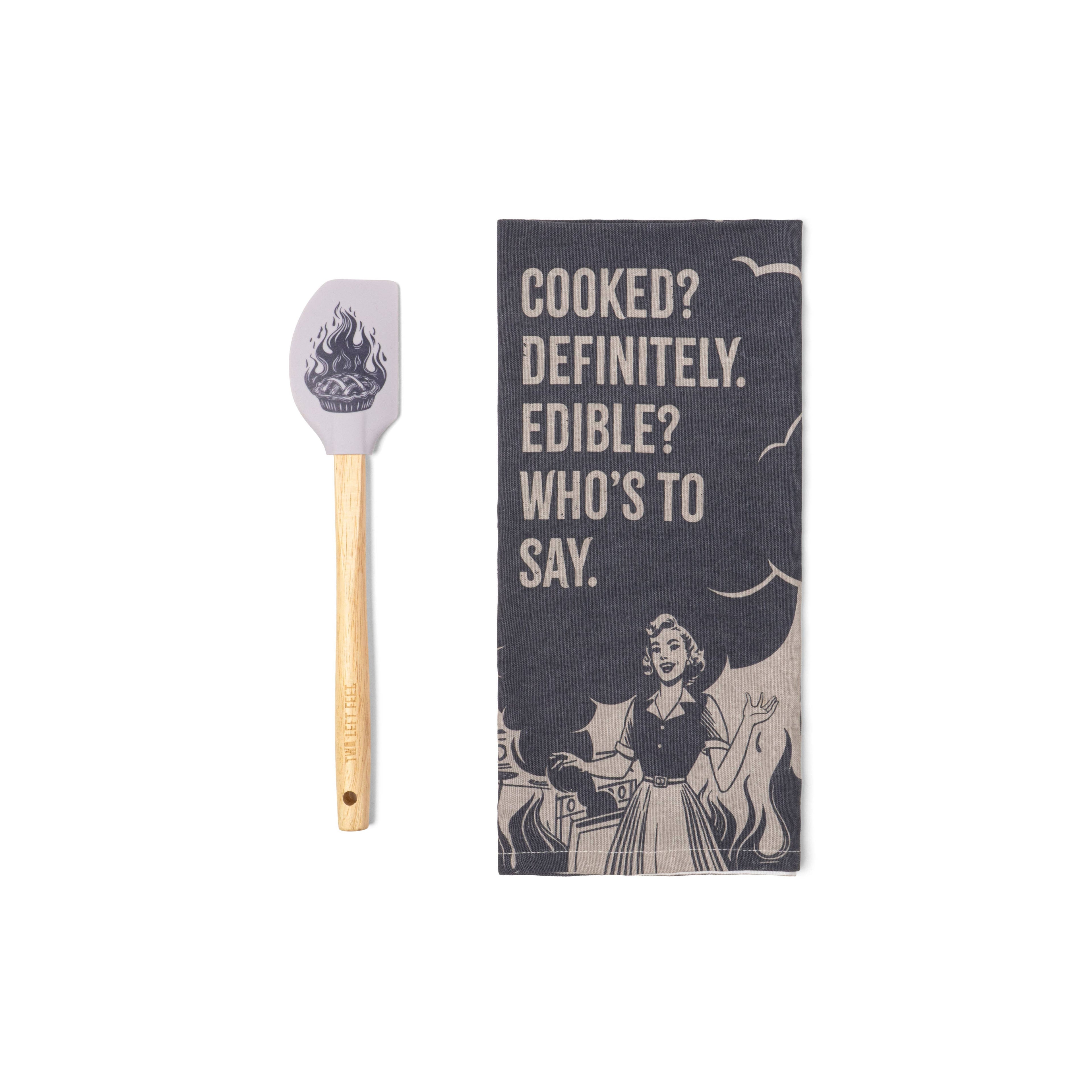 Two Left Feet The Reluctant Chef Tea Towel & Spatula Set