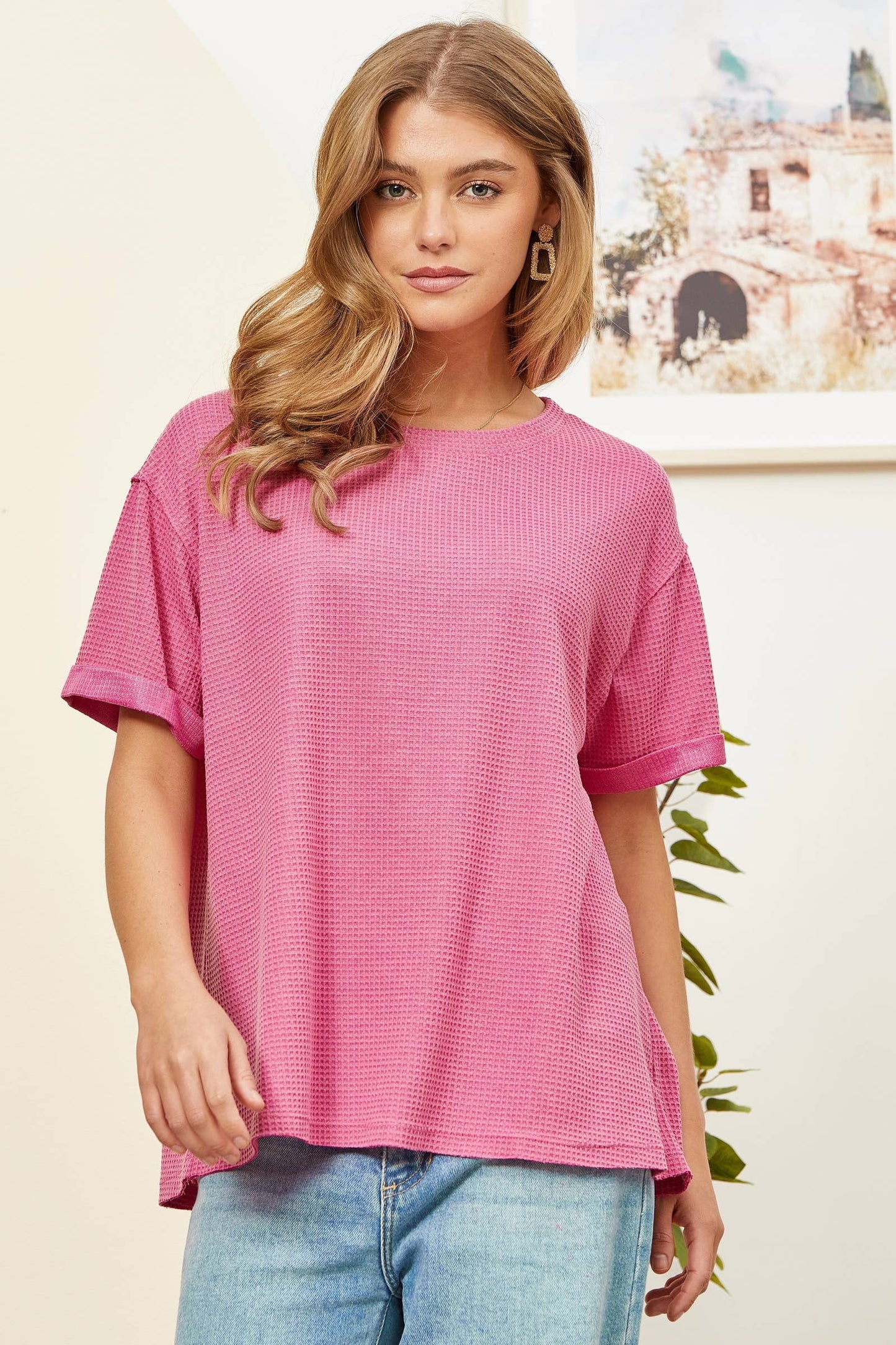 Dustyn Waffle Knit Top
