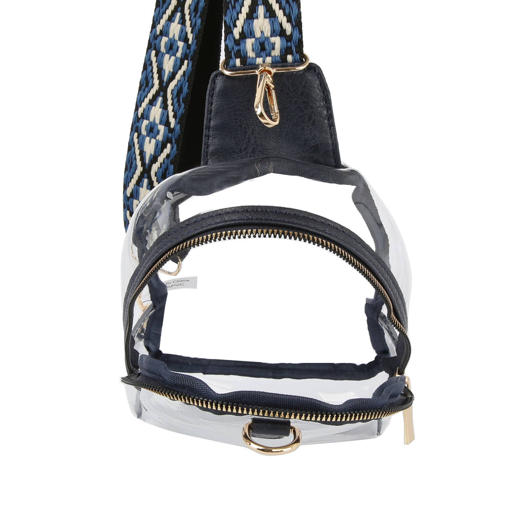 Transparent Sling Bag with Guitar Strap
