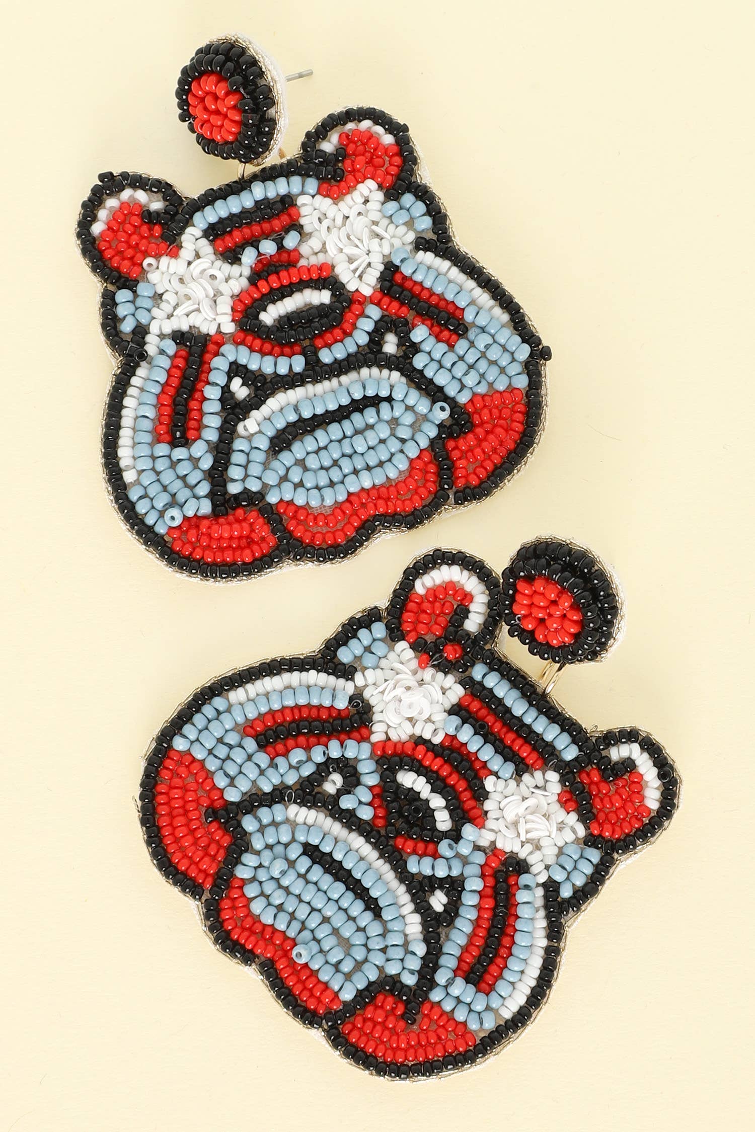 Bulldog Beaded Earrings