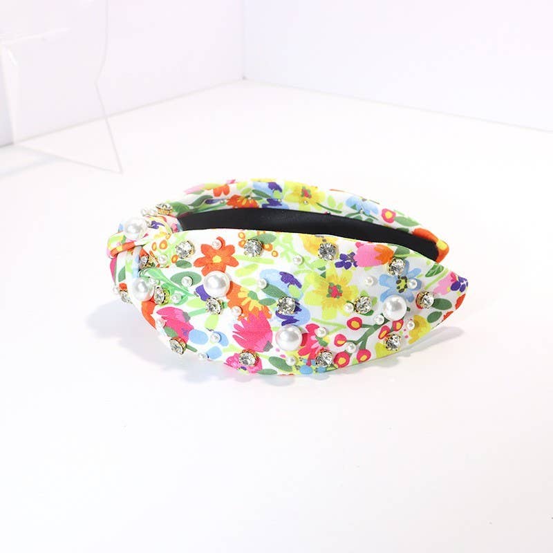 FLORAL & PEARL HEADBAND