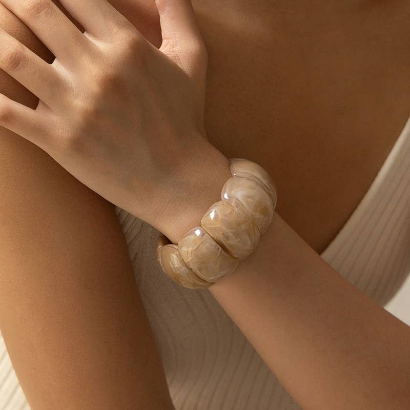 Color-Block Acrylic Stretch Bracelet
